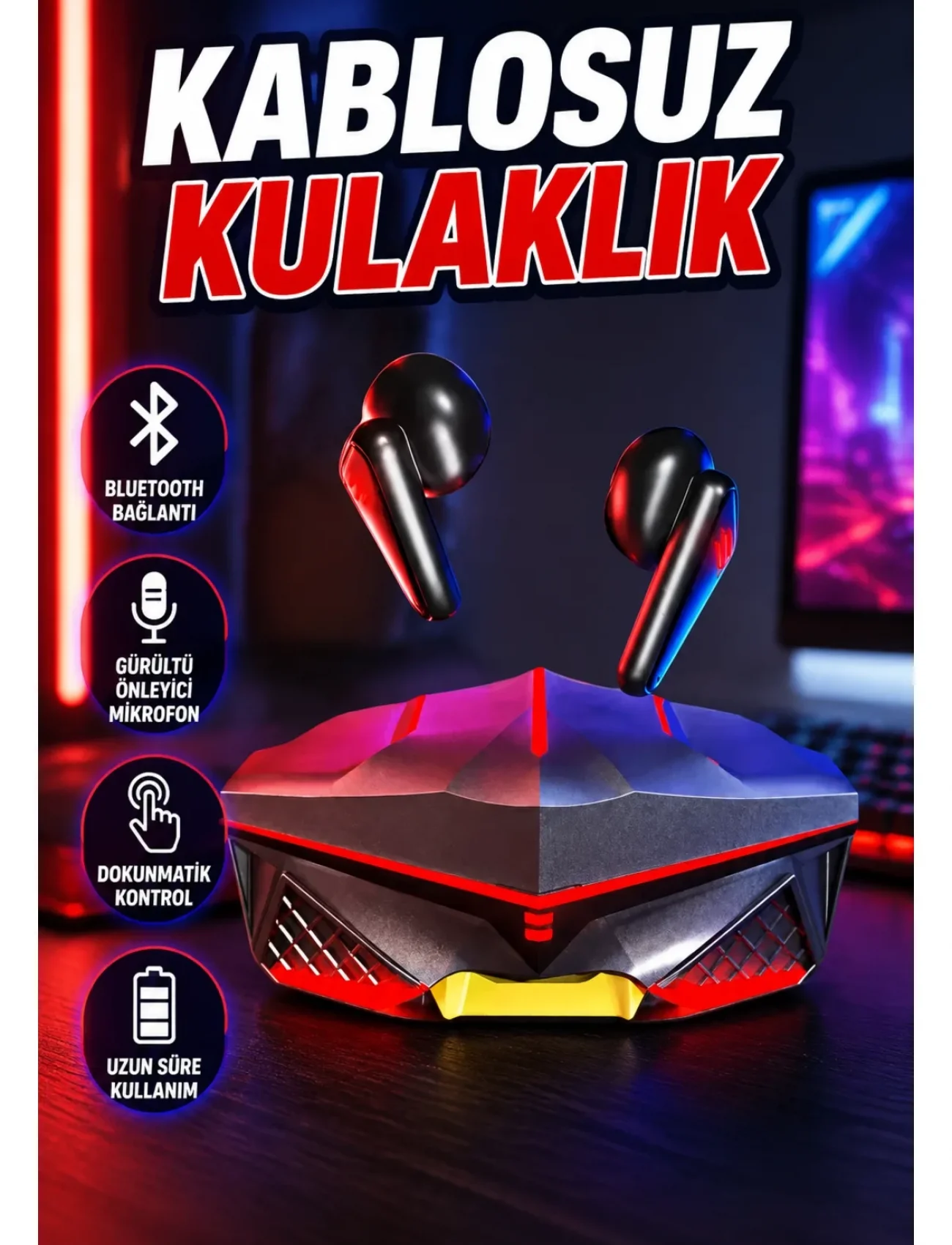Kablosuz Kulaklık Gürültü Önleyici Mikrofonlu