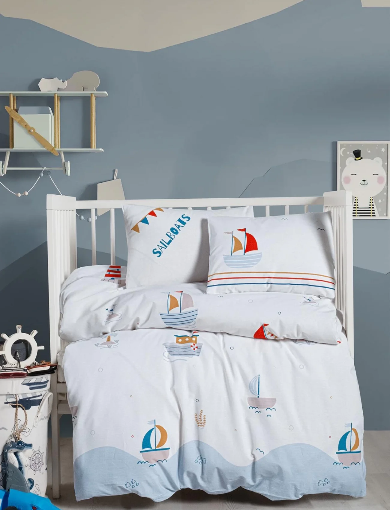 Kanz Ranforce Bebek Nevresim Takımı Knz-001 Sailboats