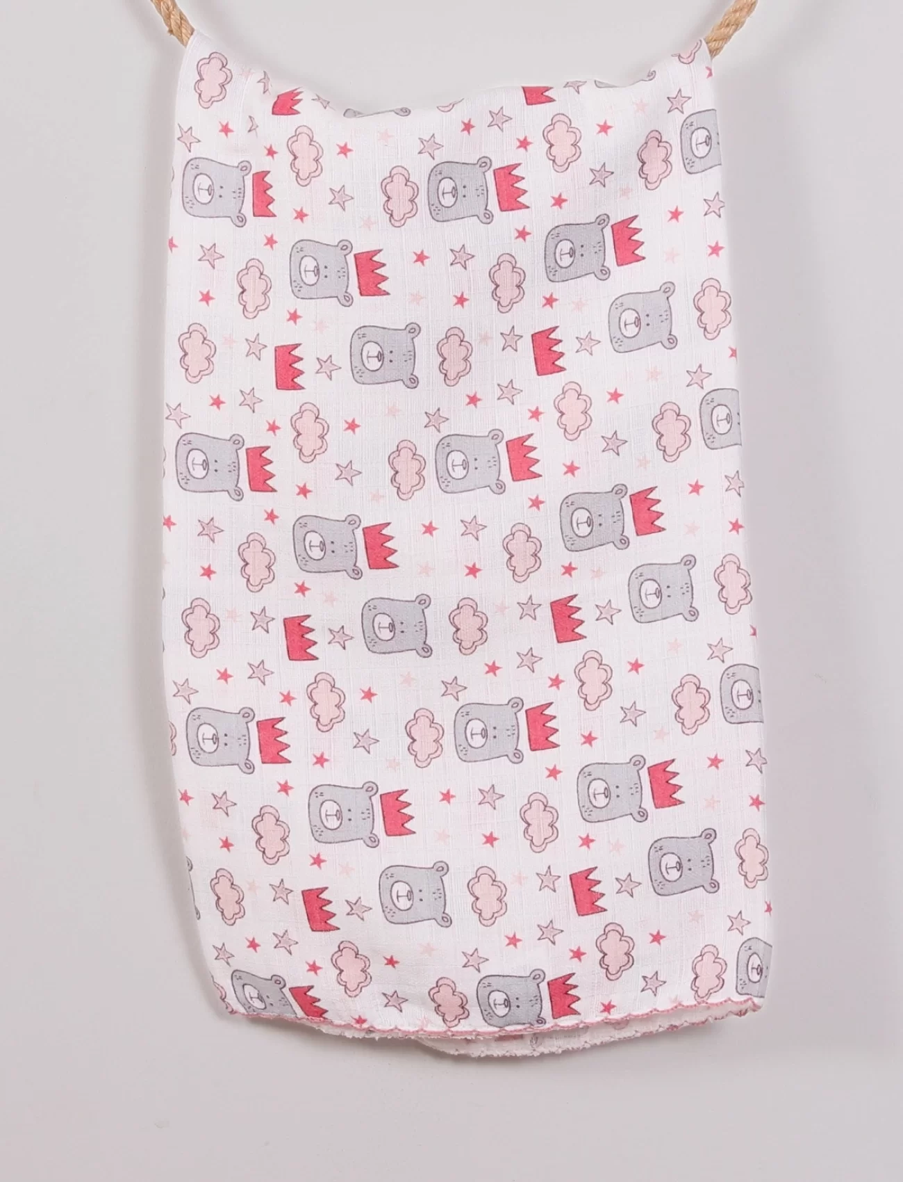 Kırmızı Bear 80*80 Müslin Bebek Battaniyesi