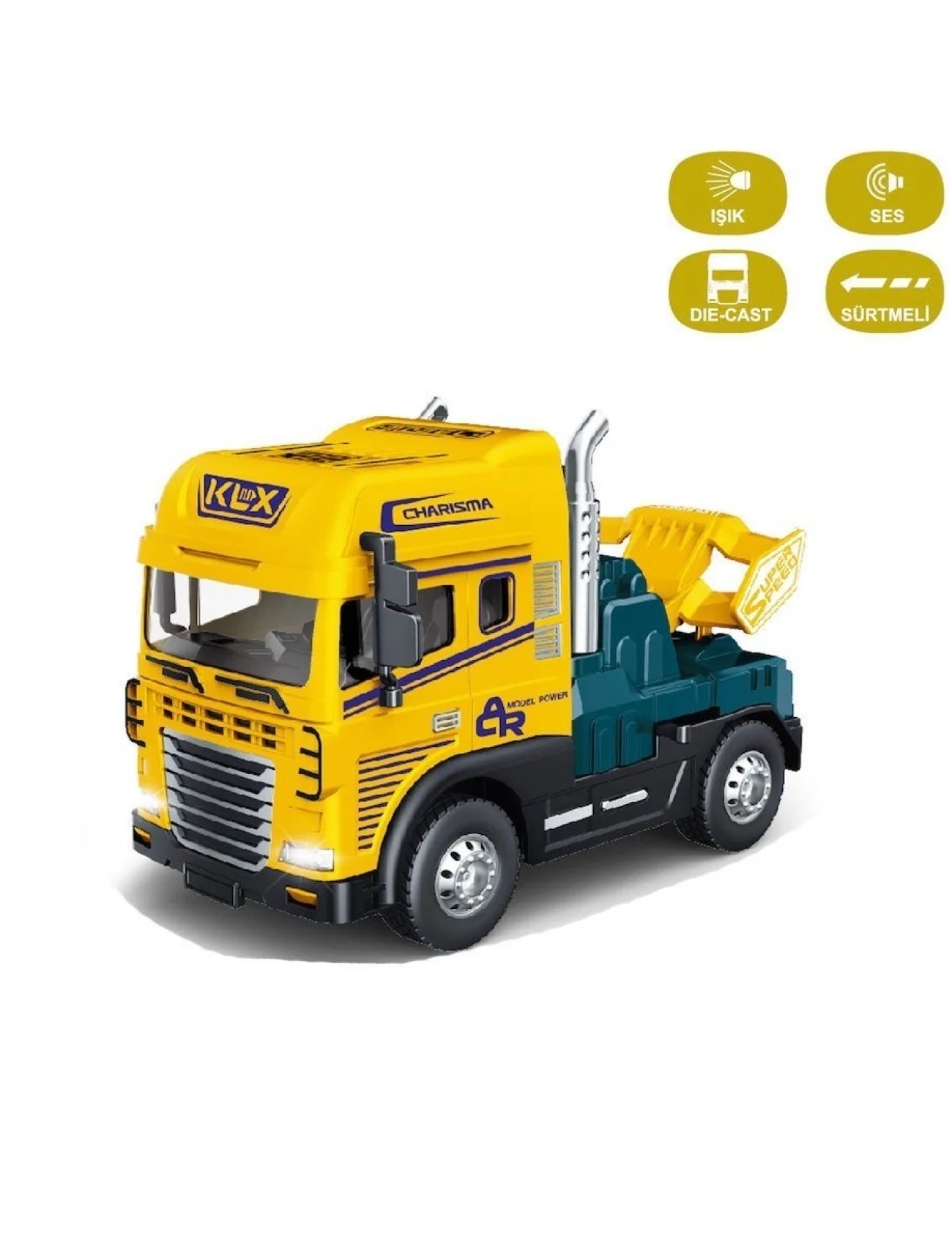 KLX600-345 Sürtmeli Işıklı Müzikli 1:24 Çekici (Tır Kafası)