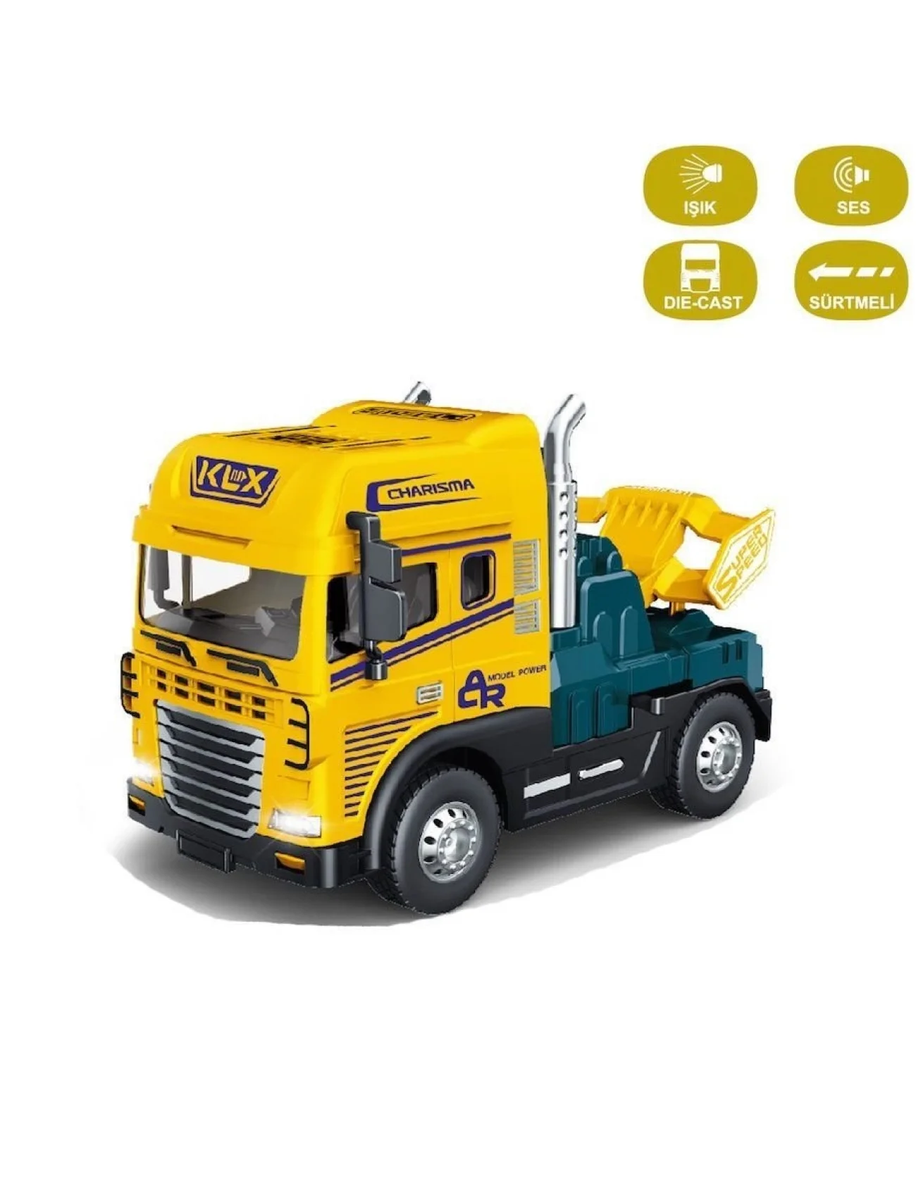 KLX600-345 Sürtmeli Işıklı Müzikli 1:24 Çekici (Tır Kafası)