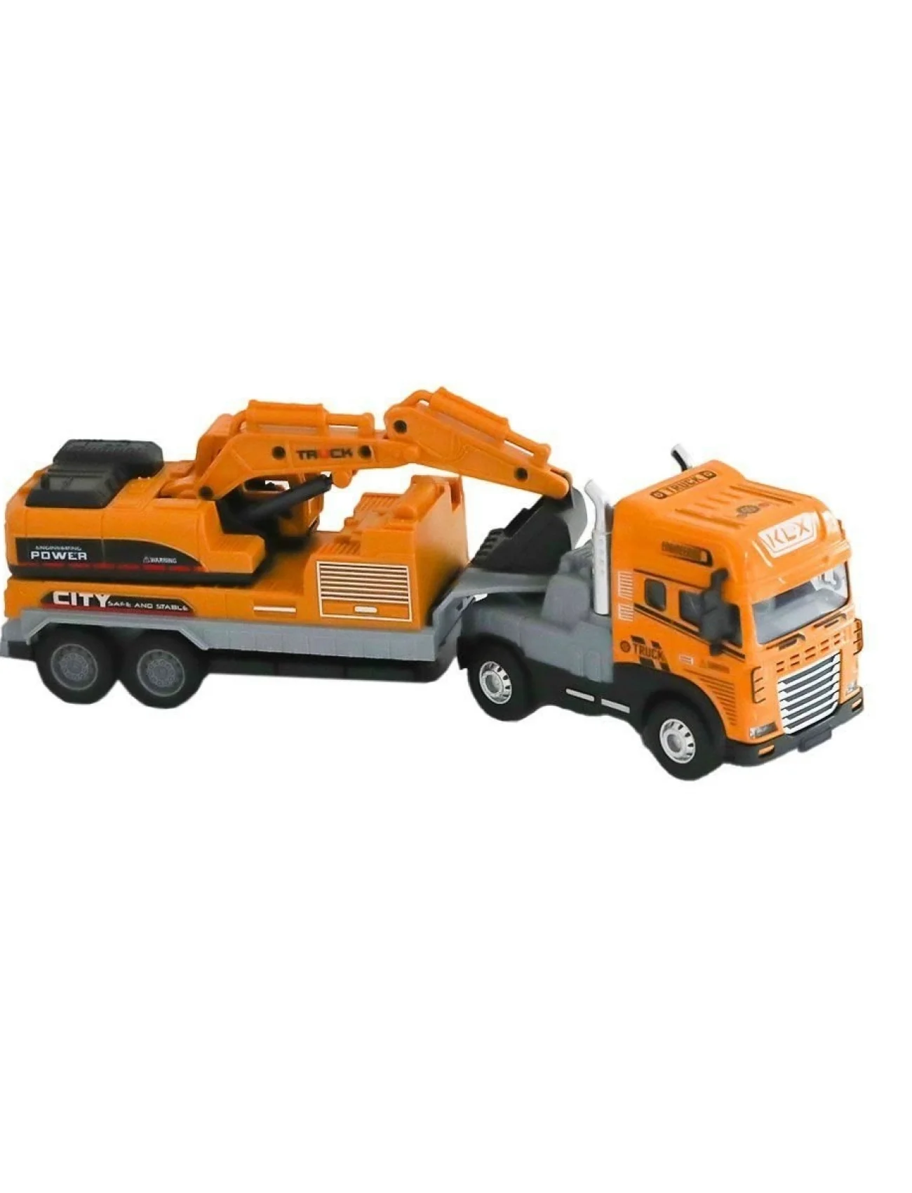 KLX800-248 Sürtmeli Işıklı Müzikli 1:24 Kazıcı Taşıyan Tır -Vardem Oyuncak