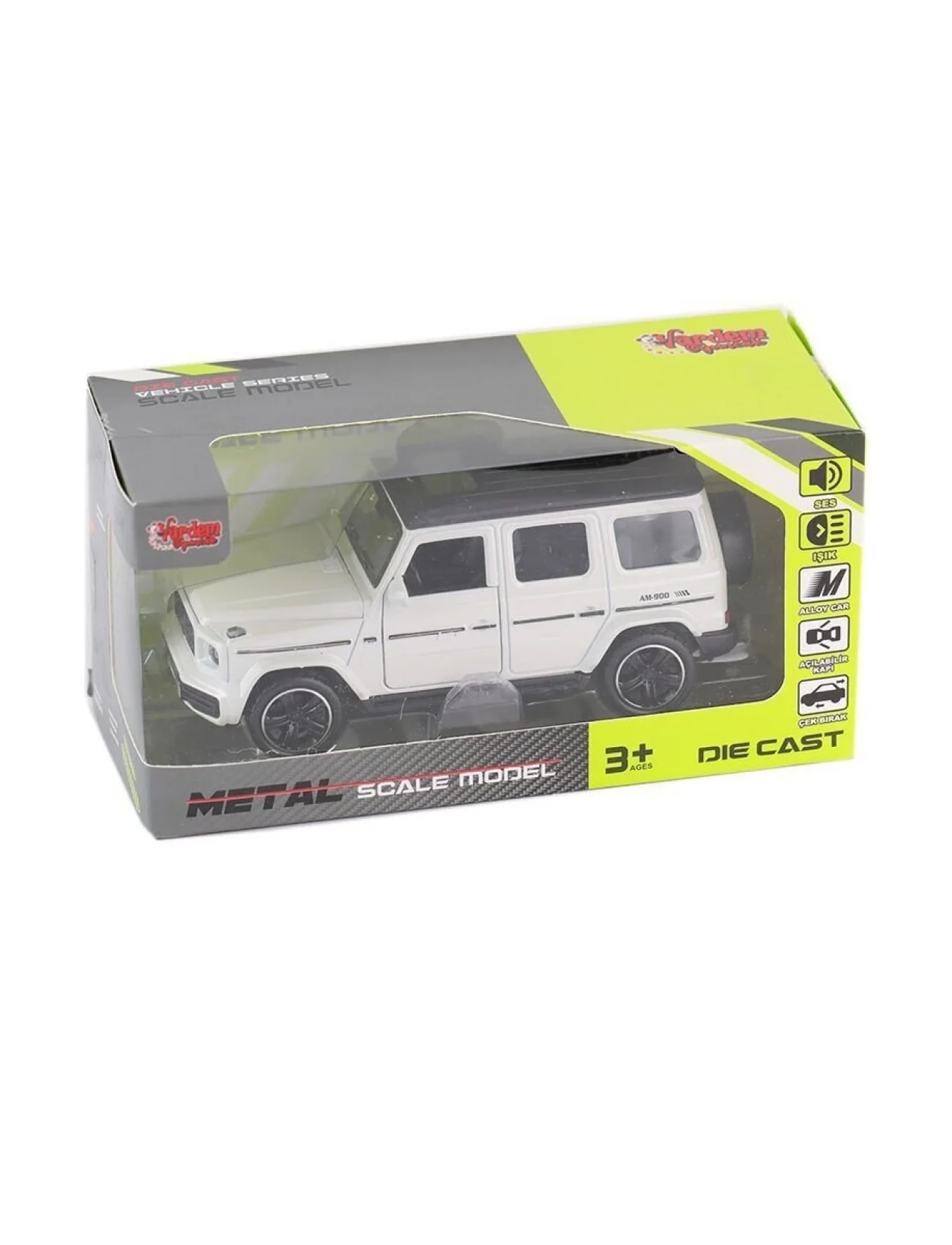 KM-3261B-Vardem Kutulu Çek Bırak 1:32 Işıklı Ve Sesli Metal Jeep