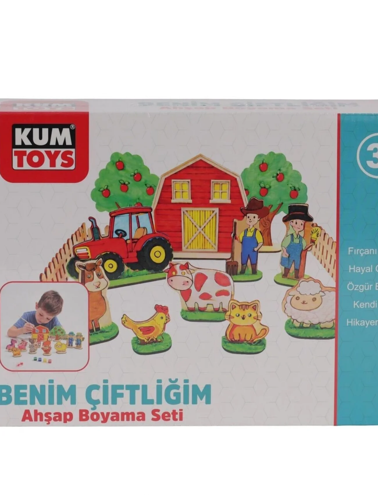 KM5898 KUMTOYS BENİM ÇİFTLİĞİM AHŞAP BOYAMA SETİ