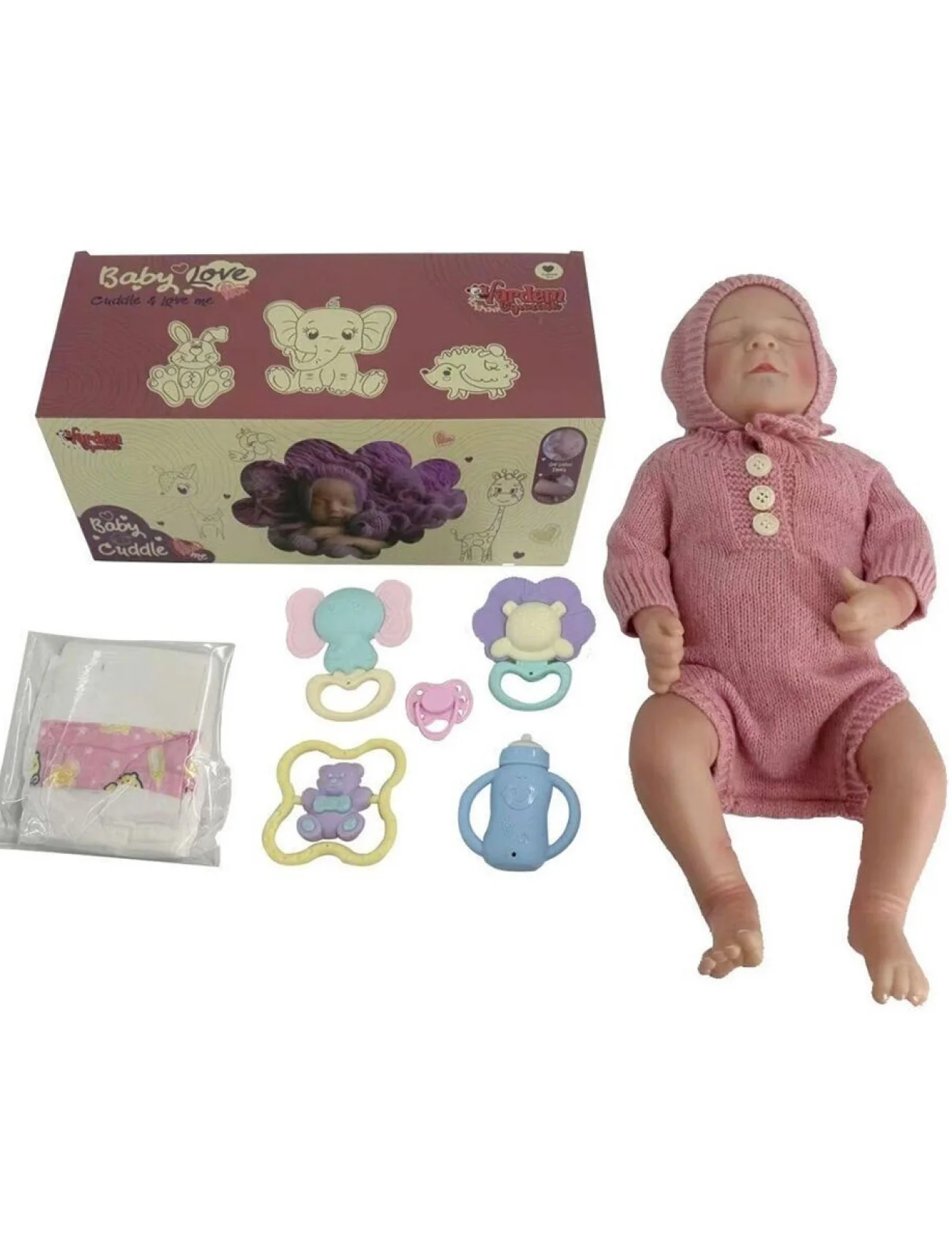 KNG-902-2A KUT 43 CM AKS GERÇEKÇİ BEBEK