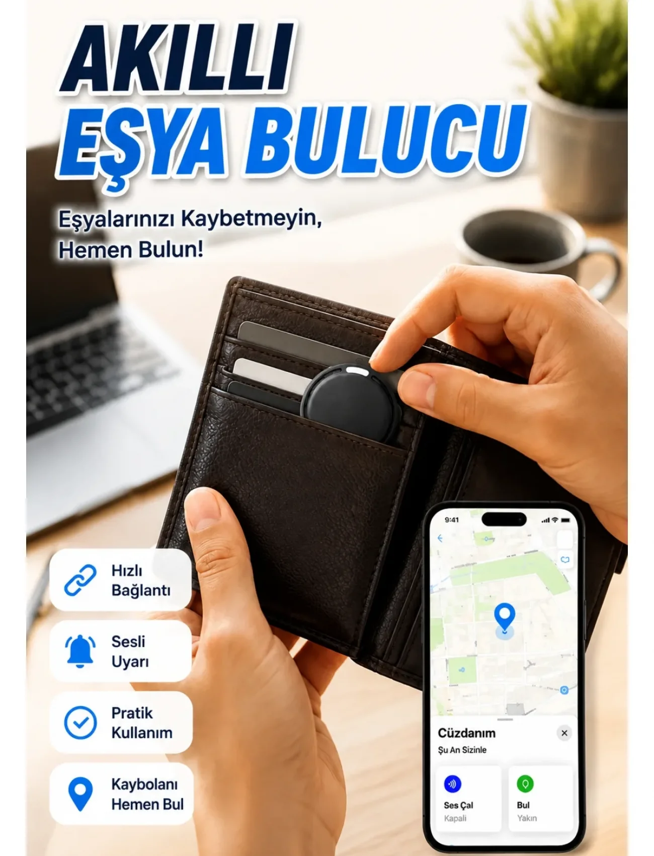 Konum Takip Cihazı AirTag İOS ve Android Uyumlu Akıllı Eşya Bulucu