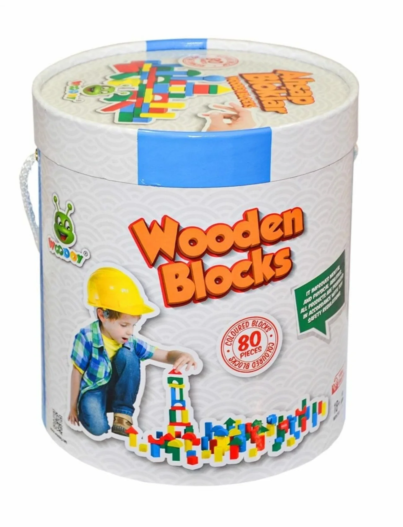 KR014 Woodoy 80 Parça Büyük Kovalı Bloklar