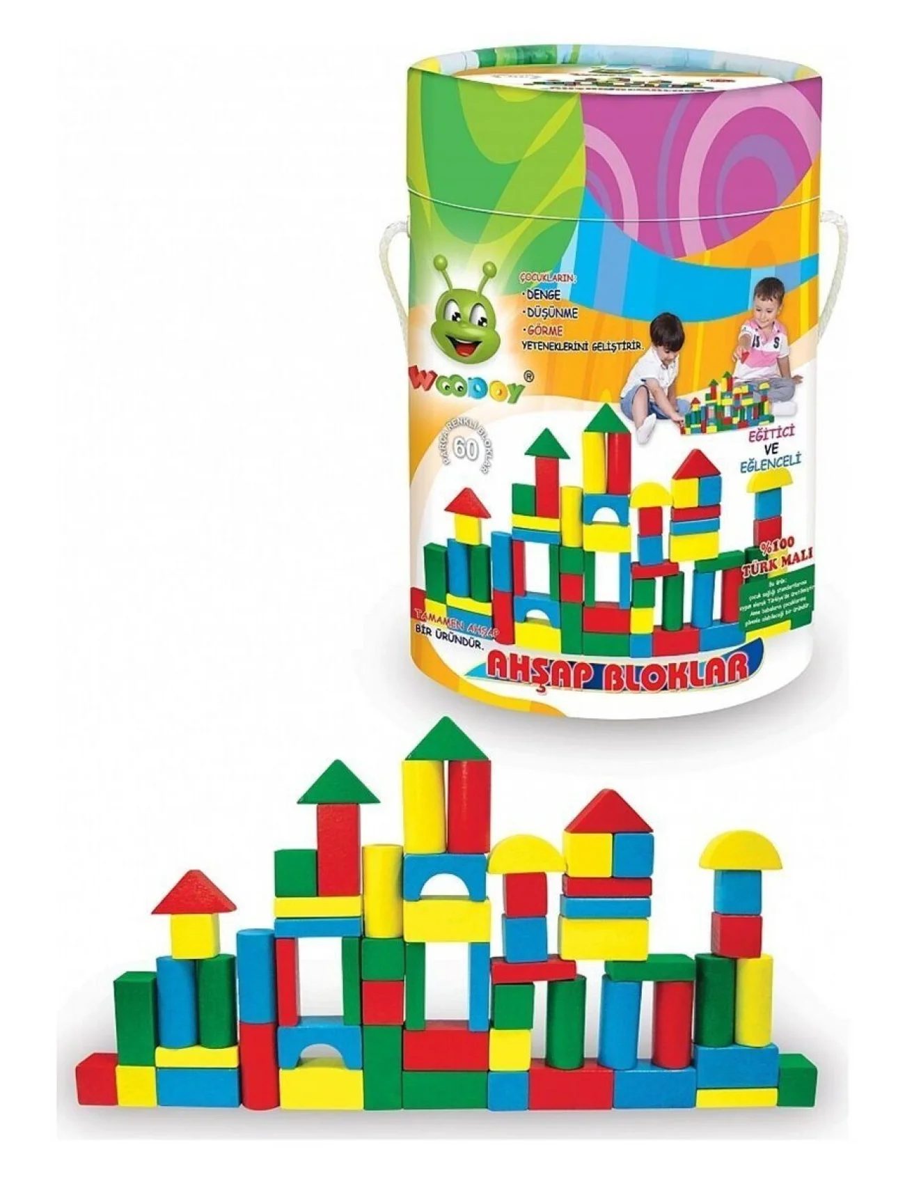 KR017 WOODOY 60 PARÇA KÜÇÜK KOVALI BLOKLAR