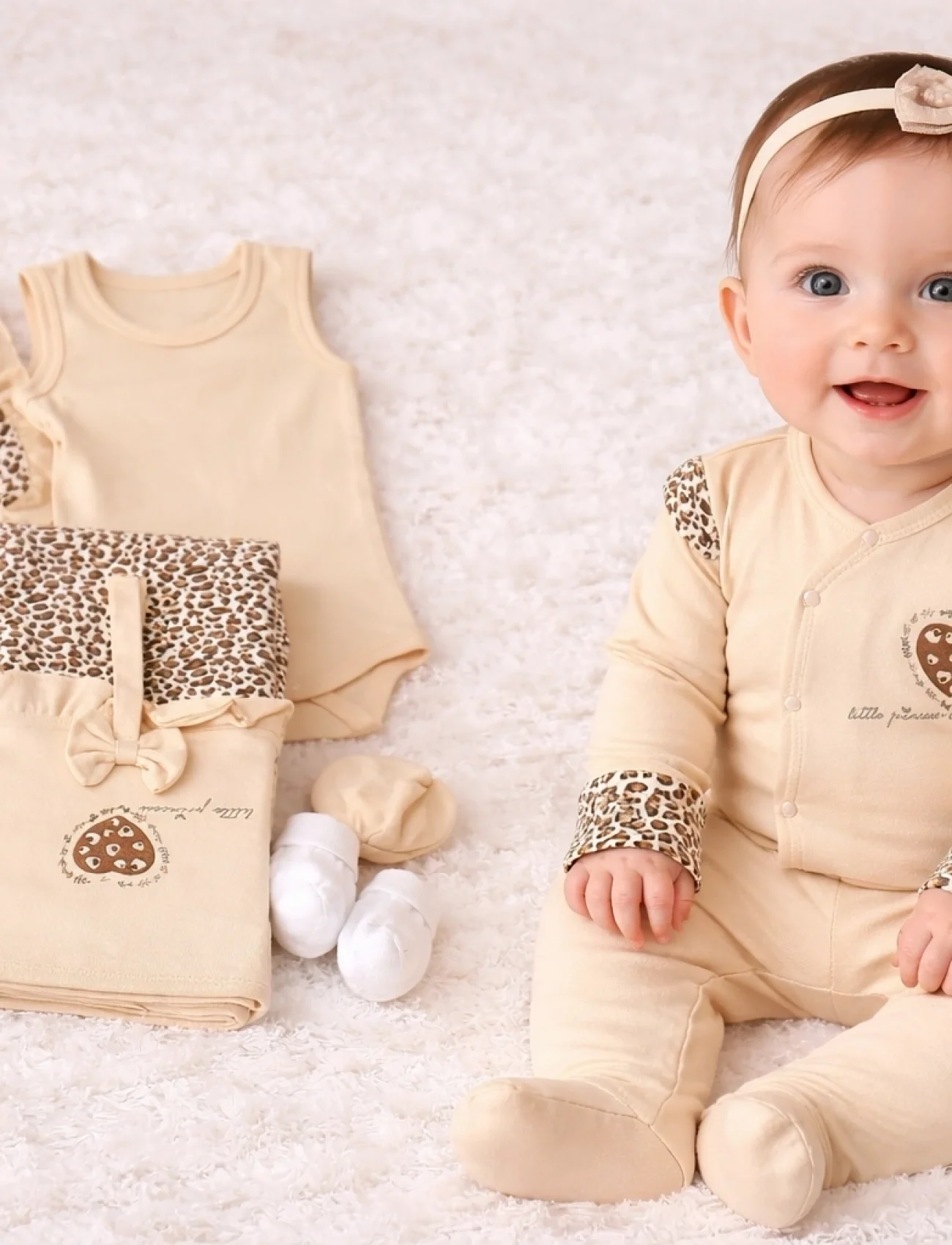 Leopar Desenli 8Li Yeni Doğan Seti