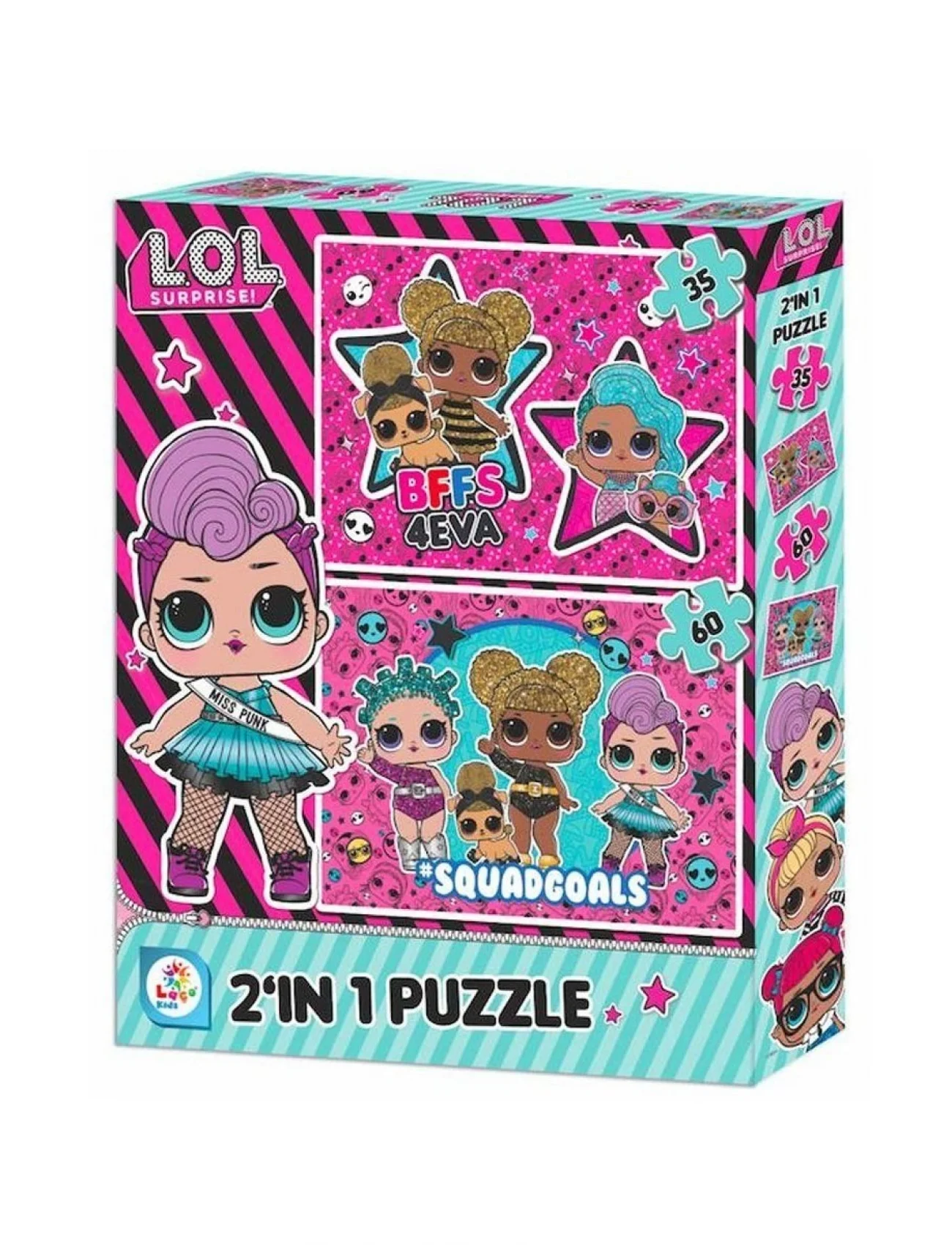 LOL7583 Laço Kids L.O.L. 2li Puzzle / 35+60 Parça Puzzle