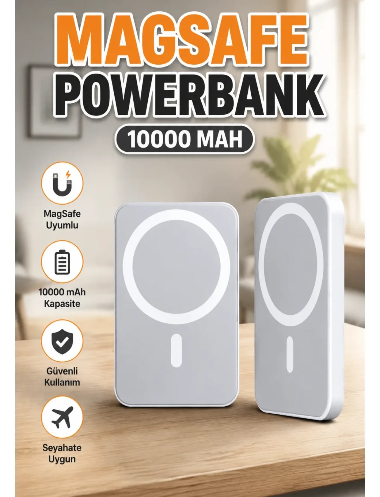 MagSafe Uyumlu 10000 mAh Powerbank
