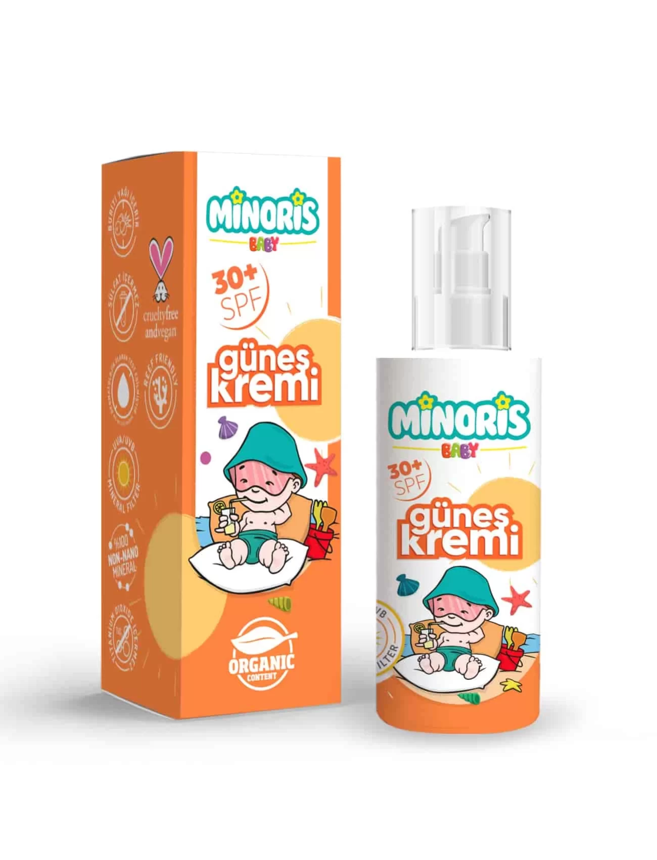 Minoris Baby Organik Güneş Koruyucu Sprey Krem 30 SPF 150ml
