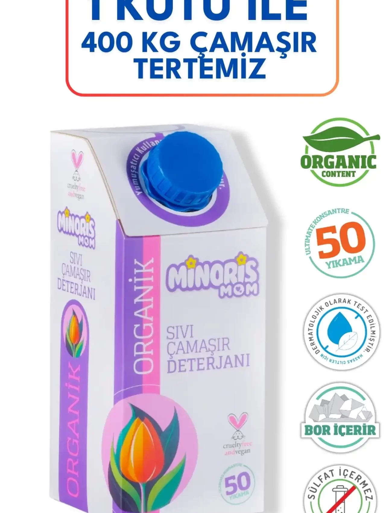 Minoris Mom Organik Sıvı Çamaşır Deterjanı 1 Lt 50 Yıkama