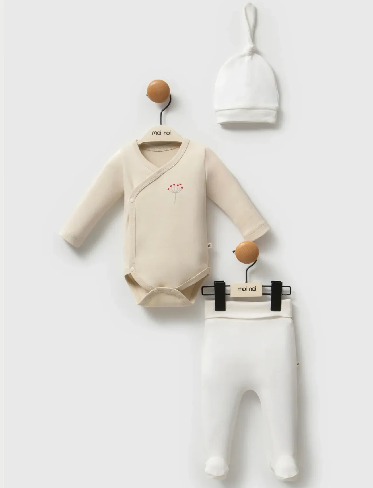 Moi Noi Kokina Şapka Body Pantolon Takım Mnb5333 Bej