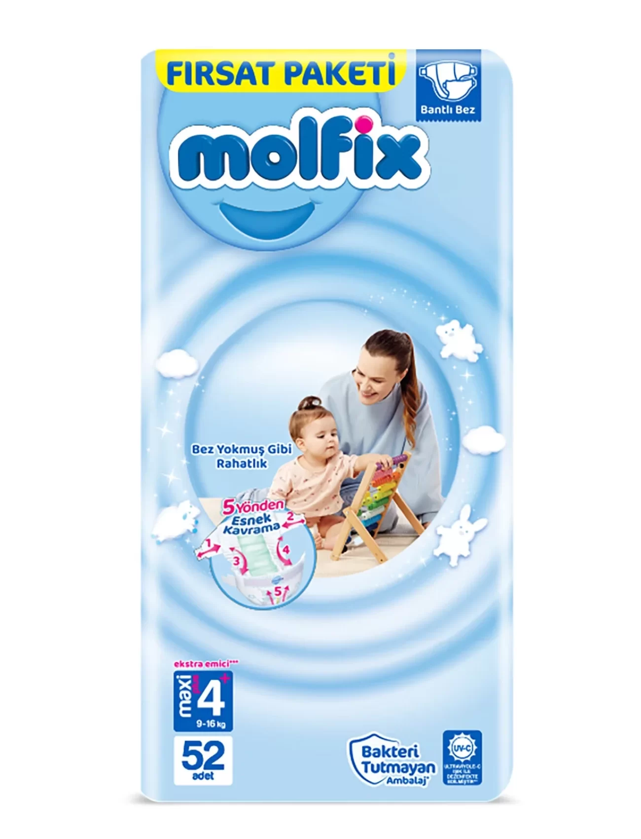 Molfix Bebek Bezi Fırsat Paketi 4+ Beden 9-16 Kg 52 Adet