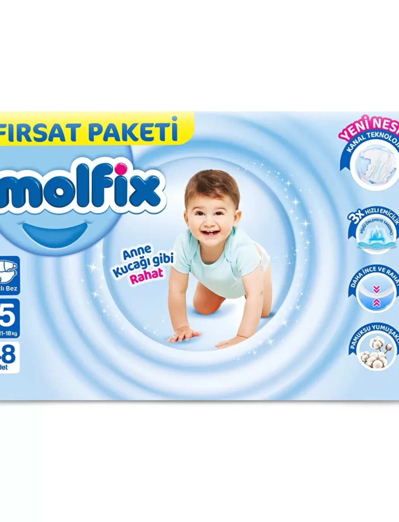 Molfix Bebek Bezi Fırsat Paketi 5 Beden 11-18 Kg 48 Adet