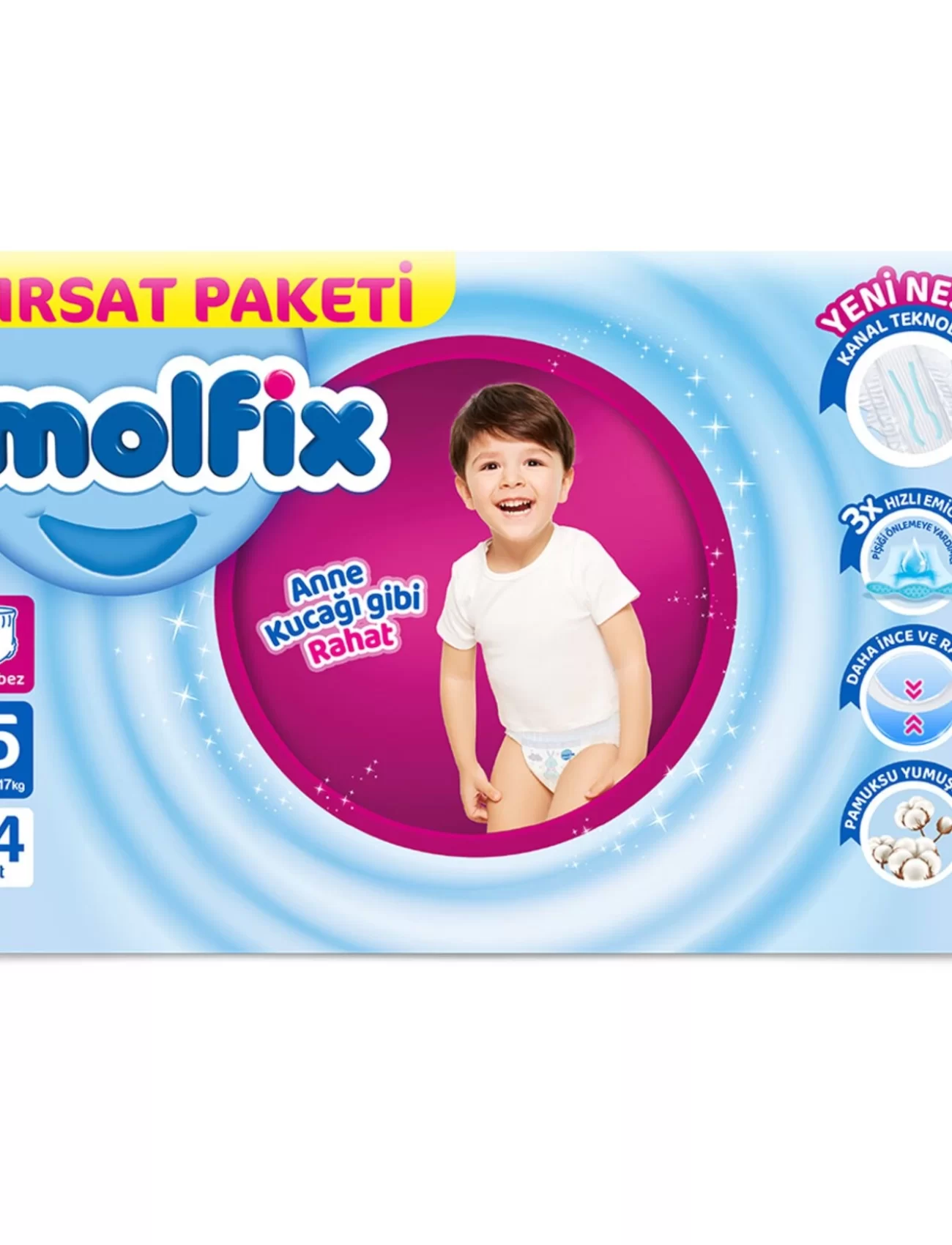 Molfix Külot Bez Fırsat Paketi 5 Beden 12-17 Kg 44 Adet