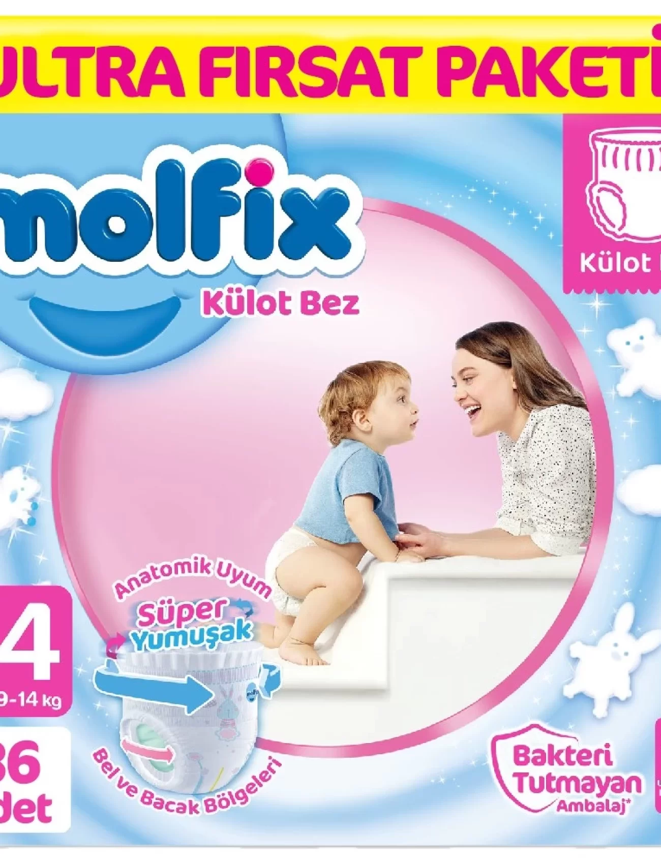 Molfix Külot Bez Ultra Fırsat Paketi 4 Beden 9-14 Kg 86 Adet