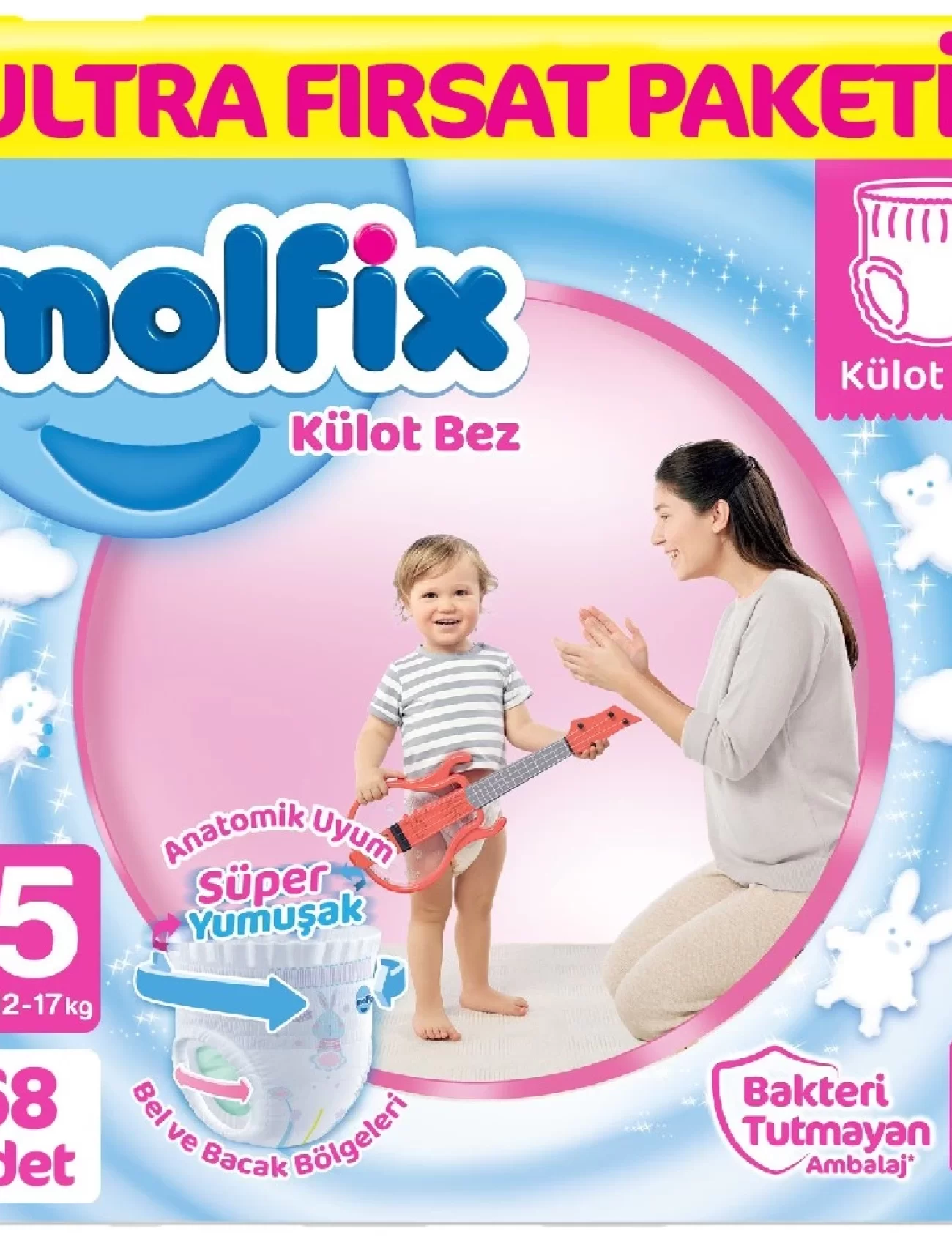 Molfix Külot Bez Ultra Fırsat Paketi 5 Beden 12-17 Kg 68 Adet