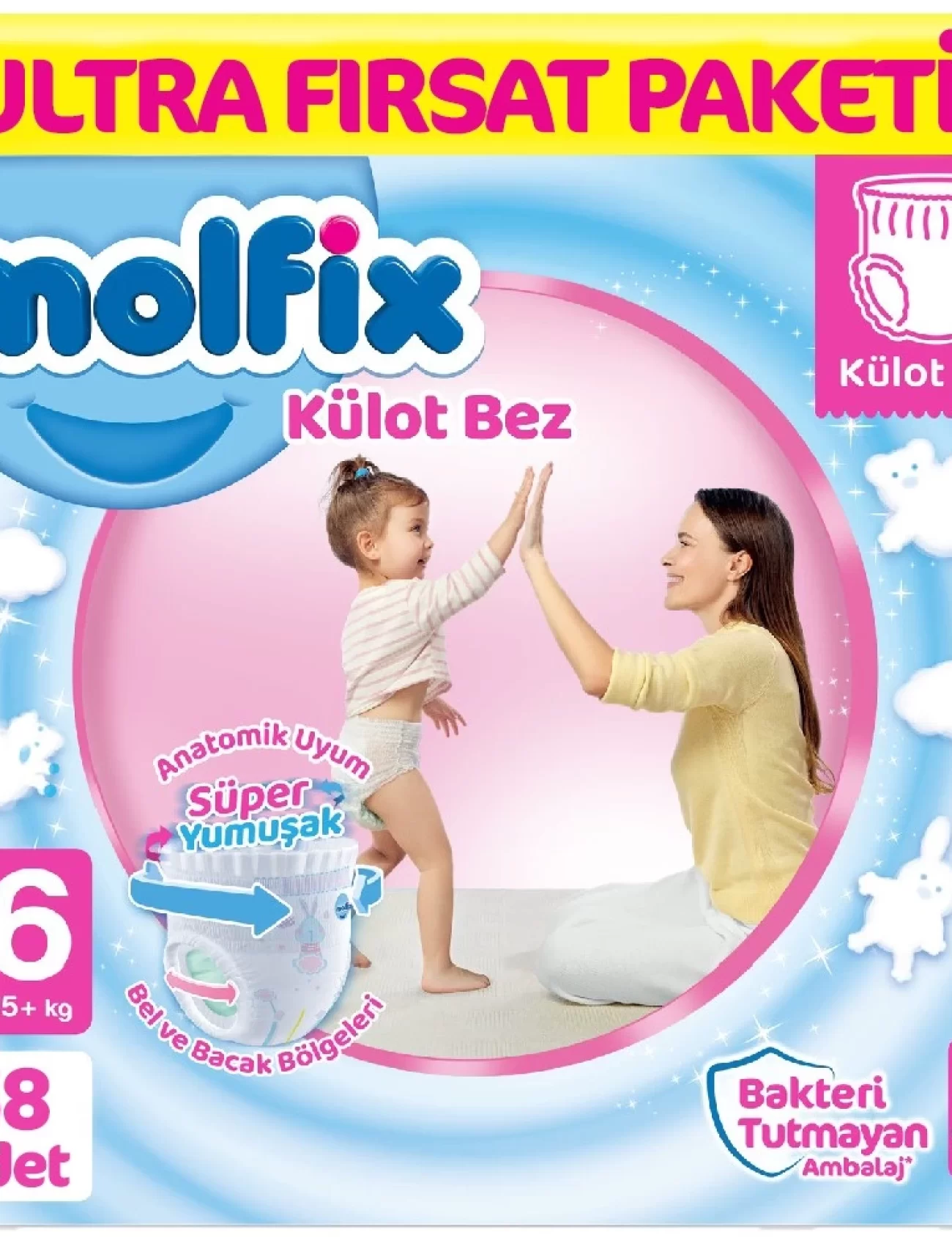 Molfix Külot Bez Ultra Fırsat Paketi 6 Beden 15+ Kg 58 Adet