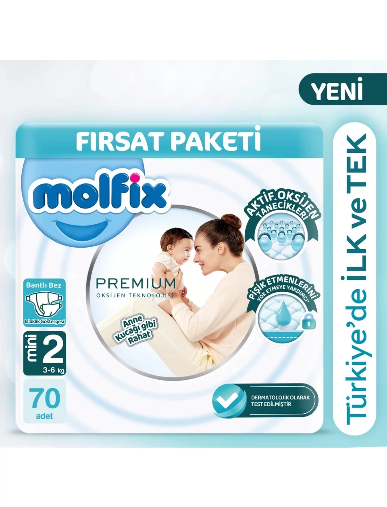 Molfix Premium Bebek Bezi Fırsat Paketi 2 Beden 3-6 Kg 70 Adet