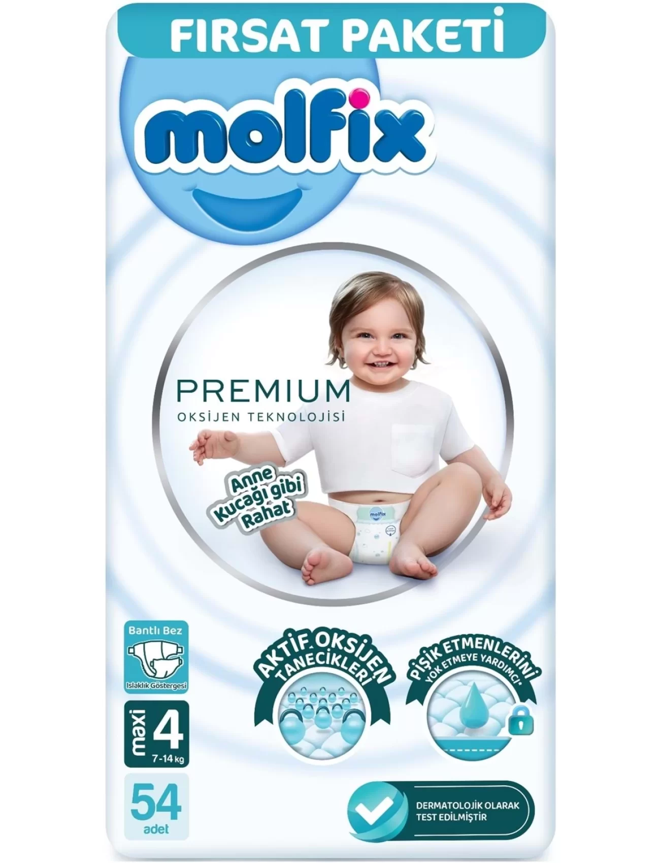 Molfix Premium Bebek Bezi Fırsat Paketi 4 Beden 7-14 Kg 54 Adet