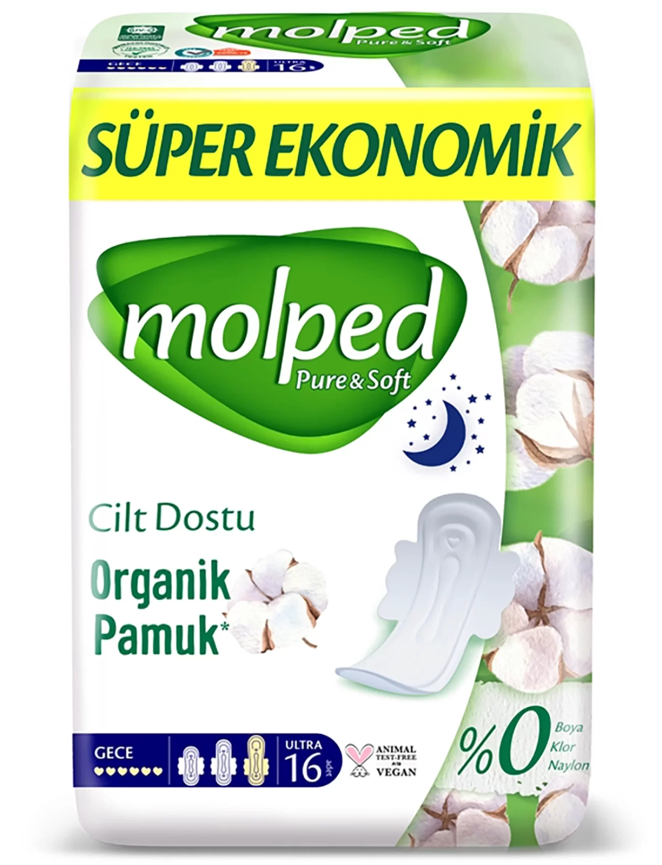 Molped Pure&soft Gece Ped Süper Eko 16 Adet