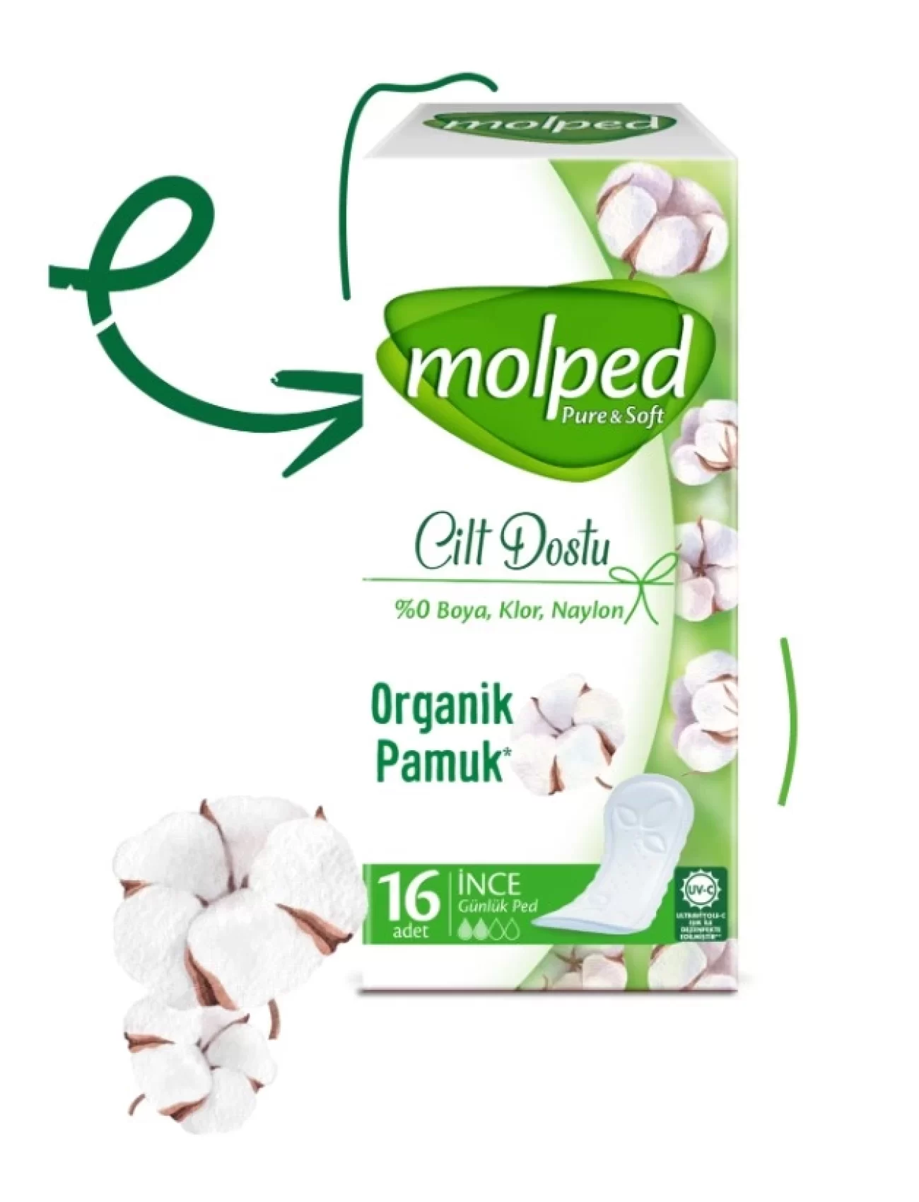 Molped Pure&soft İnce Günlük Ped 16 Adet