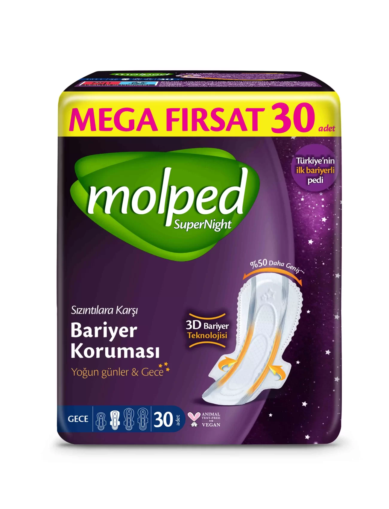 Molped Süpernight Gece Mega Ped 30 Adet