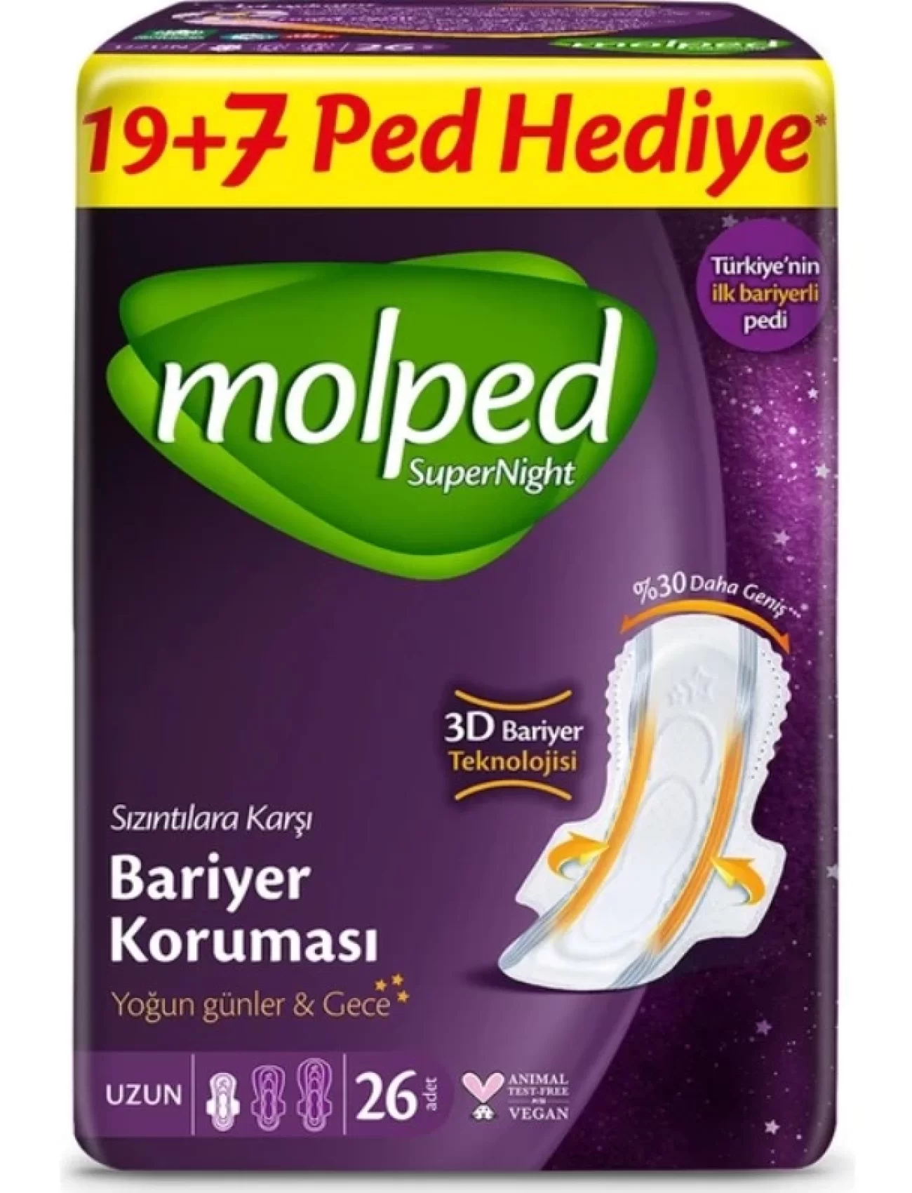 Molped Süpernight Süper Gece Ped 26 Adet