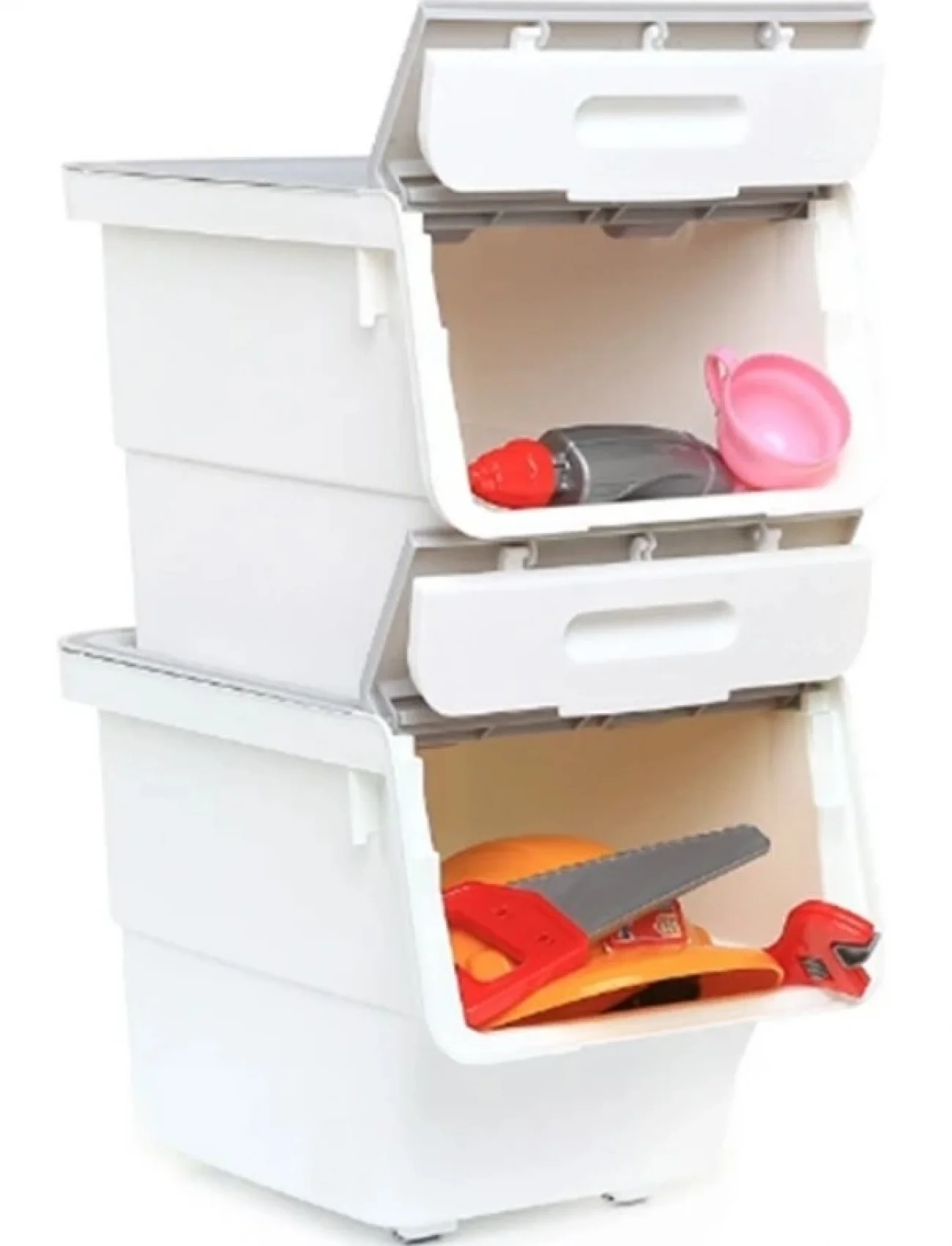 Motek Çok Amaçlı Tekerlekli Organizer 12 Lt Tek Modül Gri Beyaz