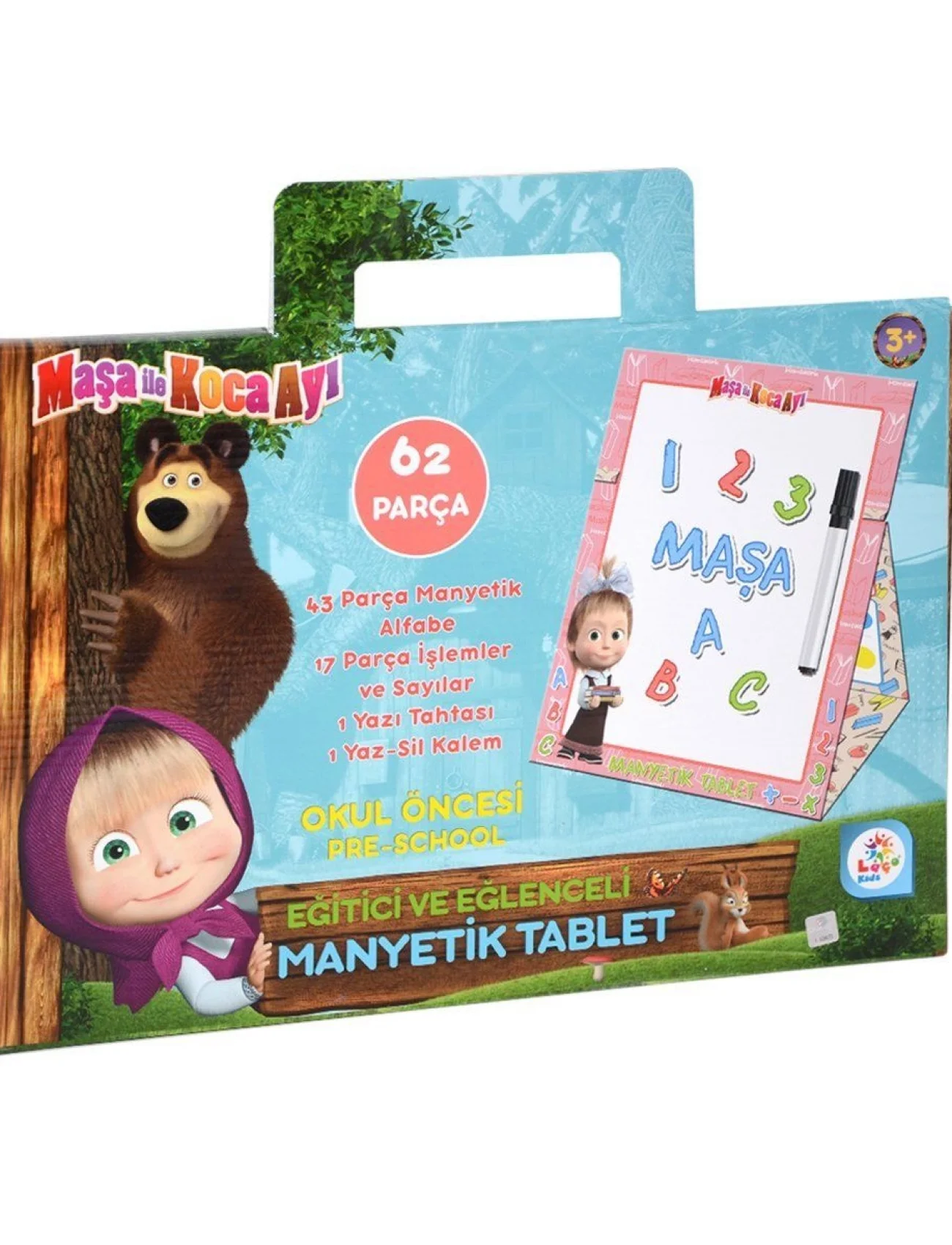 MS7582 Laço, Maşa ile Koca Ayı Manyetik Tablet / +3 yaş