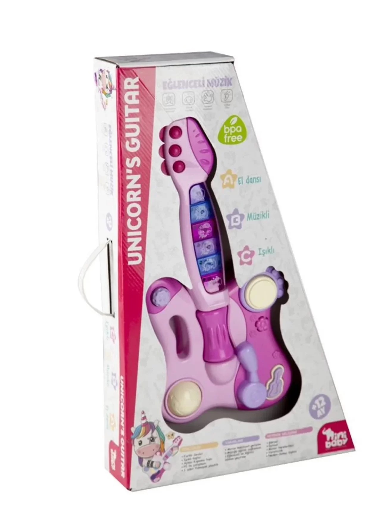 Nini Baby Gitar Işıklı Müzikli ER-205-206 Pembe