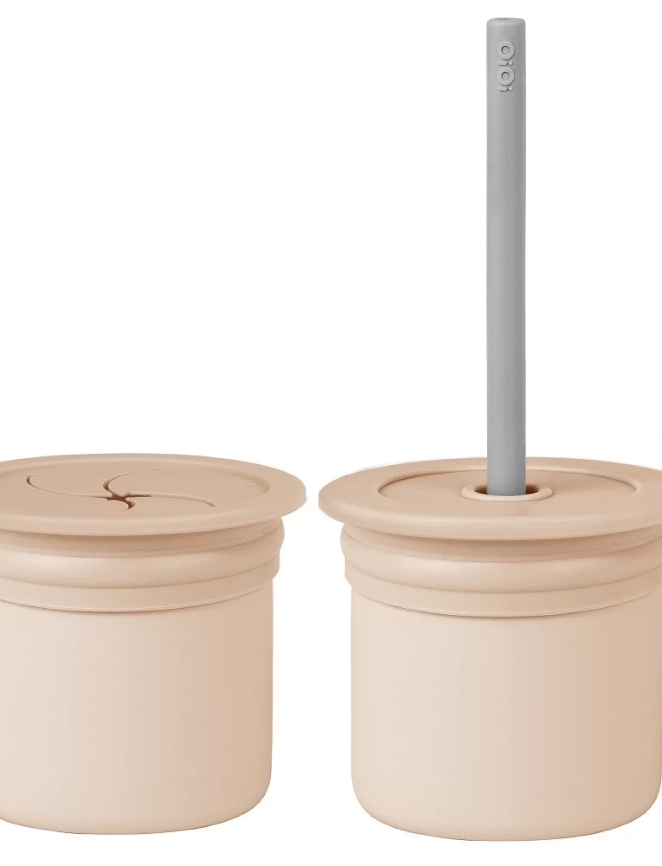 Oioi Ham+hüp Pipetli Silikon Bardak Seti Bubble Beige / Powder Grey