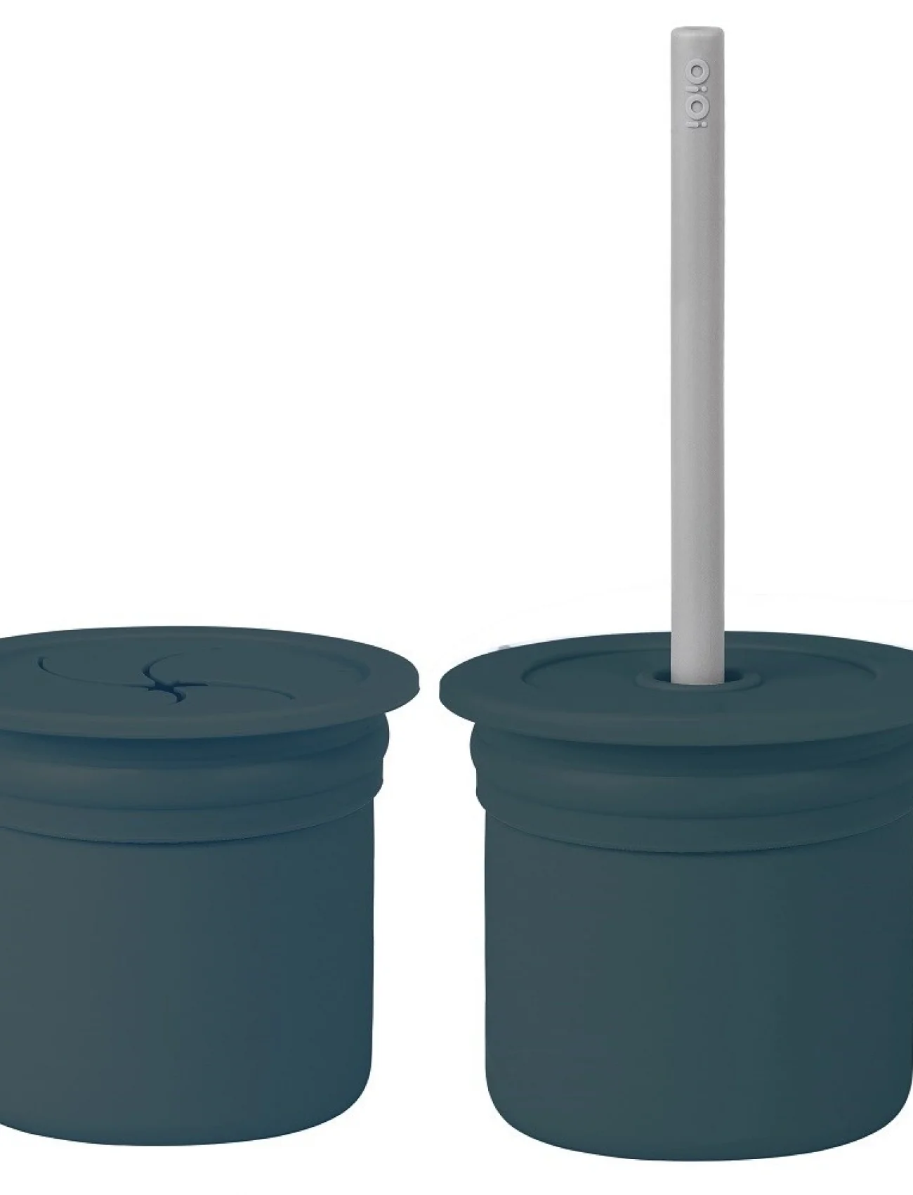Oioi Ham+hüp Pipetli Silikon Bardak Seti Deep Blue / Powder Grey
