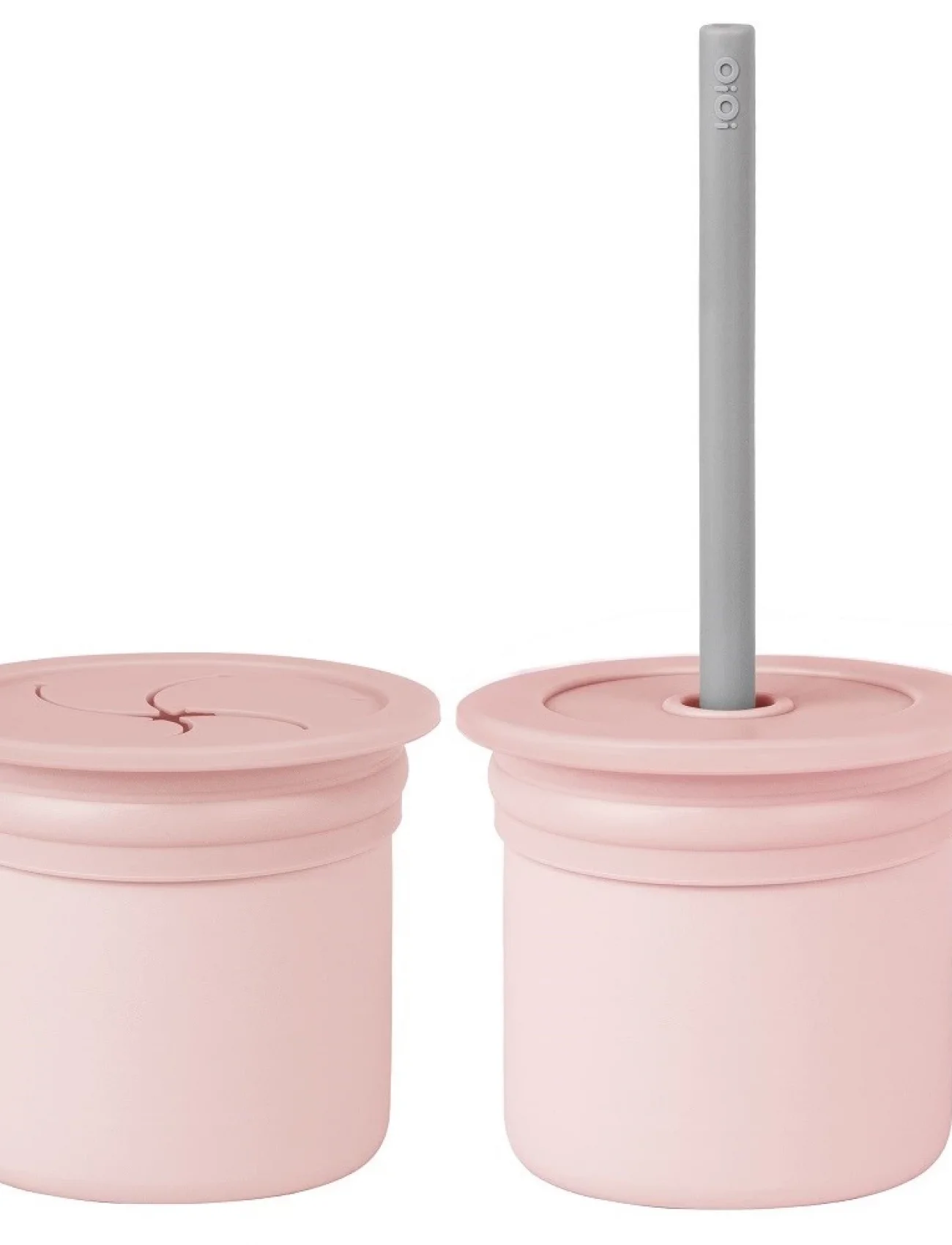 Oioi Ham+hüp Pipetli Silikon Bardak Seti Pinky Pink / Powder Grey