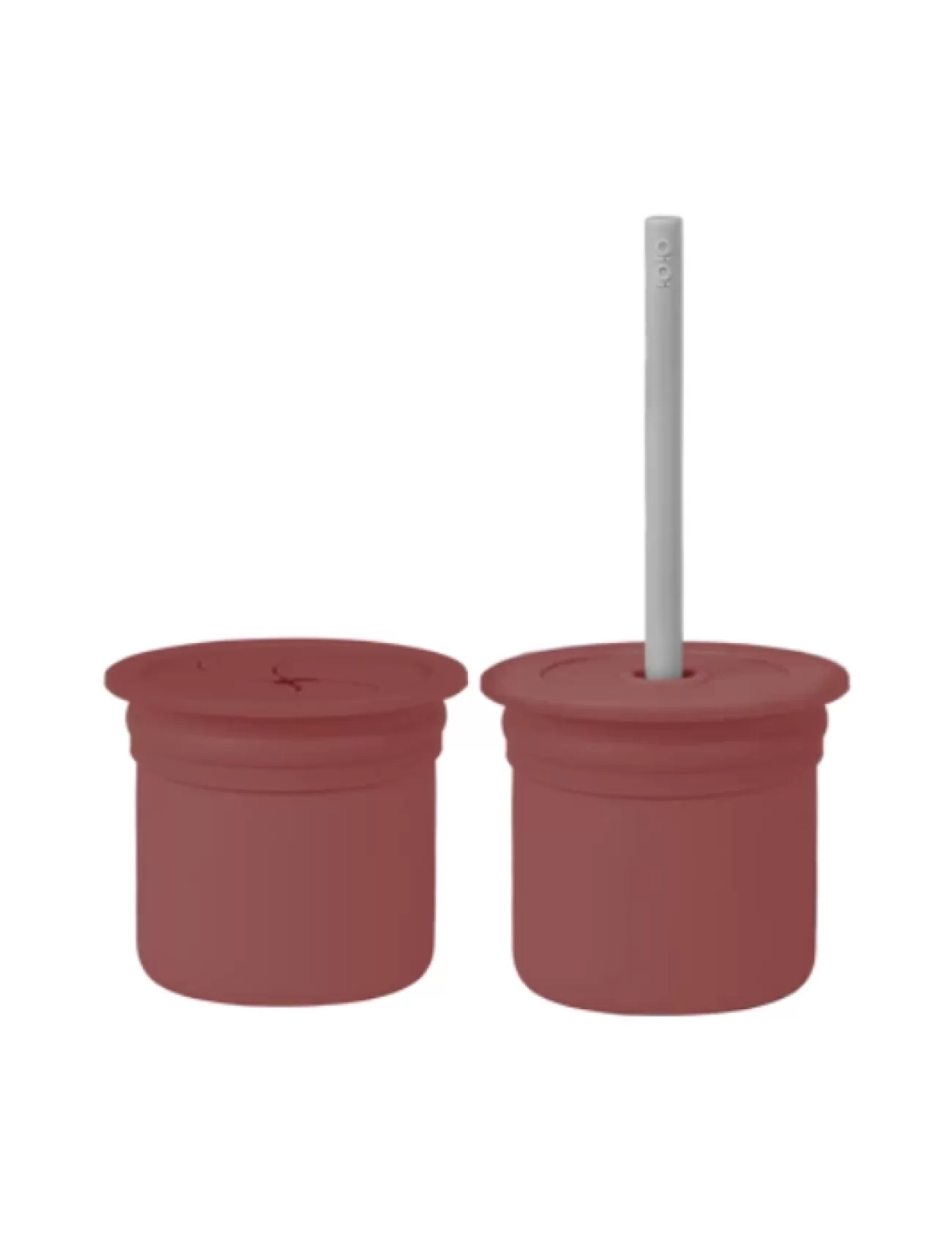 Oioi Ham+hüp Pipetli Silikon Bardak Seti Velvet Rose / Powder Grey