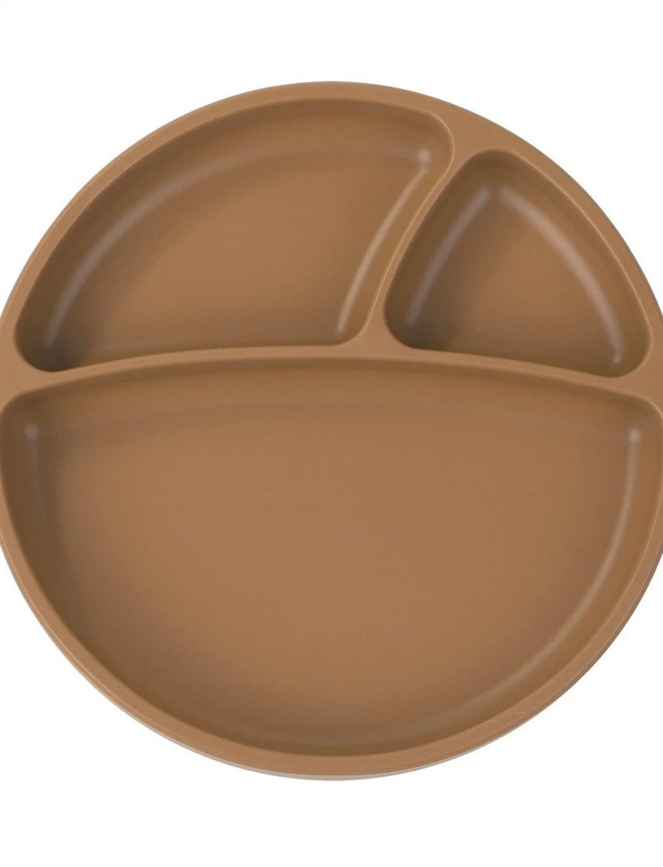 OiOi Porsiyon Vakum Tabanlı Silikon Tabak Woody Brown