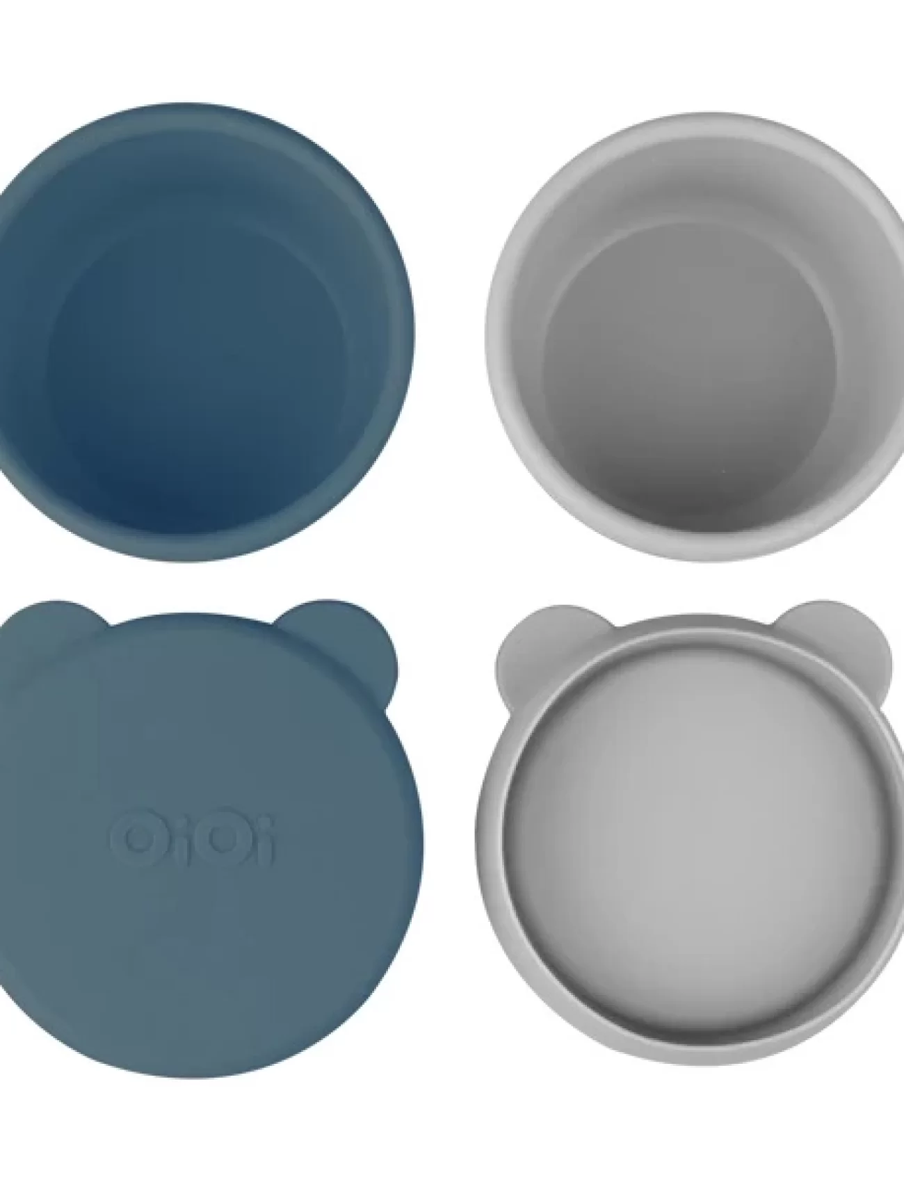 Oioi Silikon Kapaklı Mini Kase 2li Mini Bites Deep Blue / Powder Grey