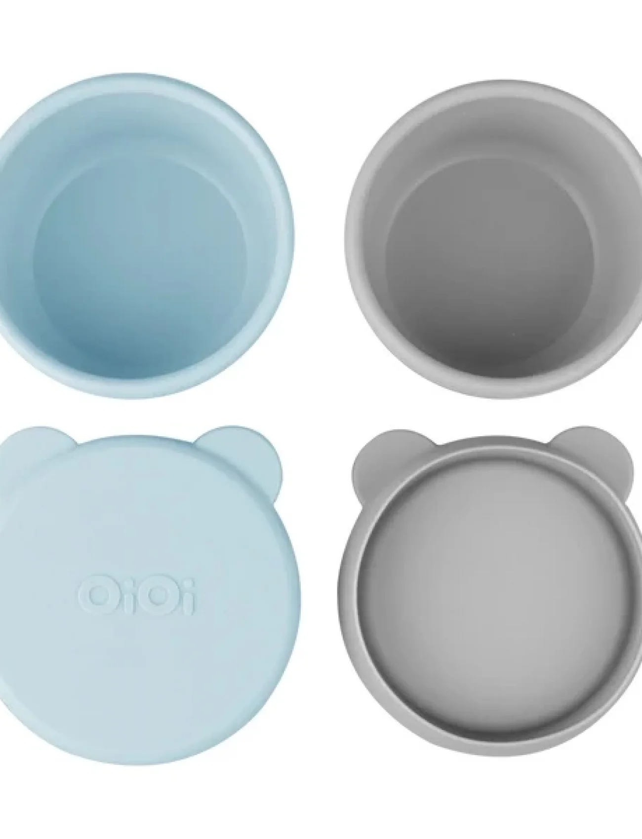 Oioi Silikon Kapaklı Mini Kase 2li Mini Bites Mineral Blue / Powder Grey