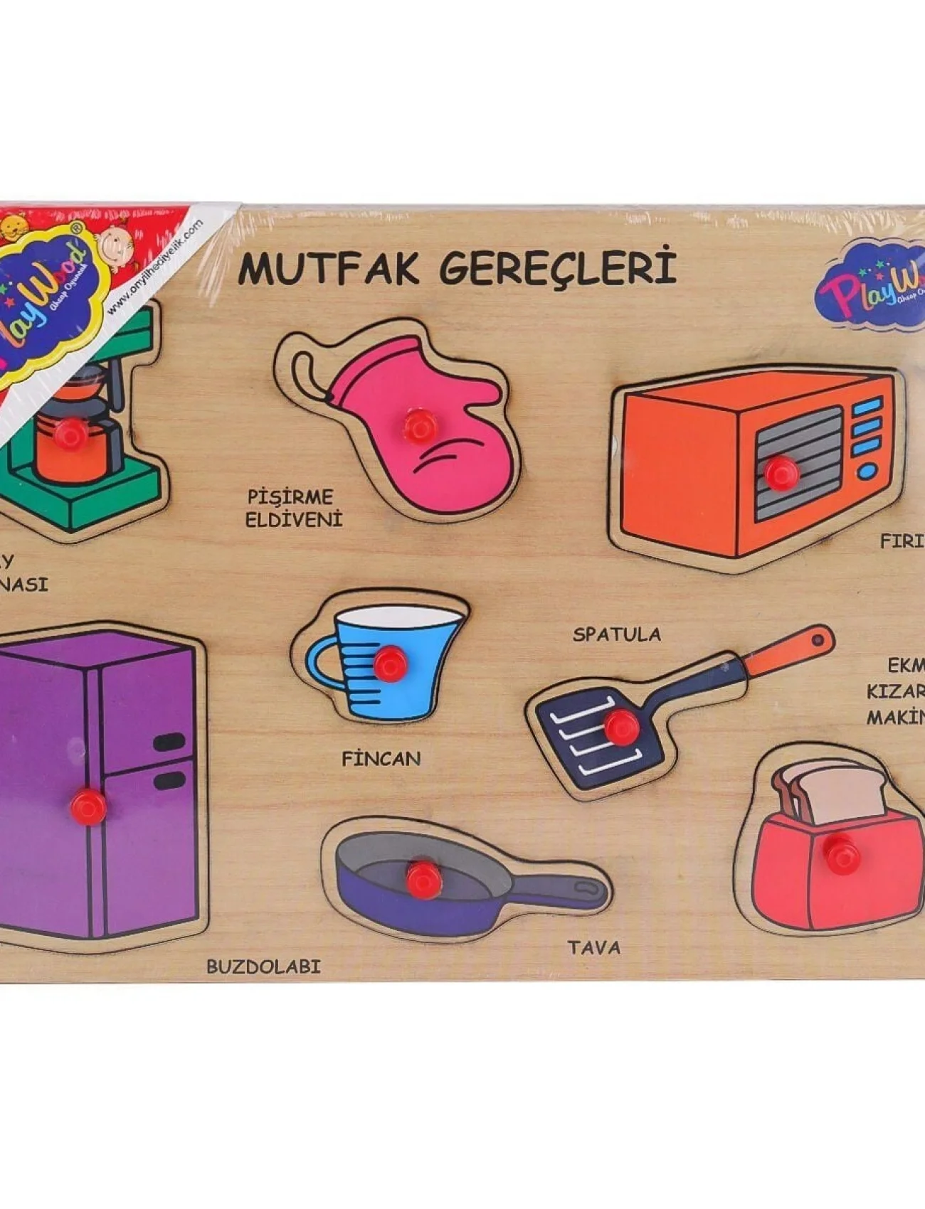 ONY-168-169 Ahşap Tutmalı Mutfak Gereçleri -Onyıl Oyuncak