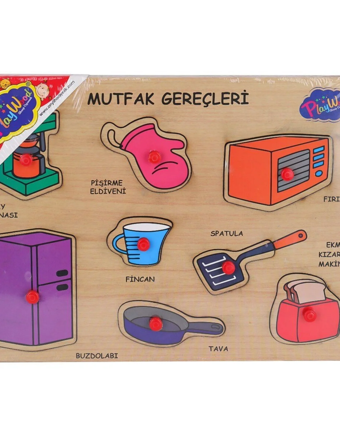 ONY-168-169 Ahşap Tutmalı Mutfak Gereçleri -Onyıl Oyuncak