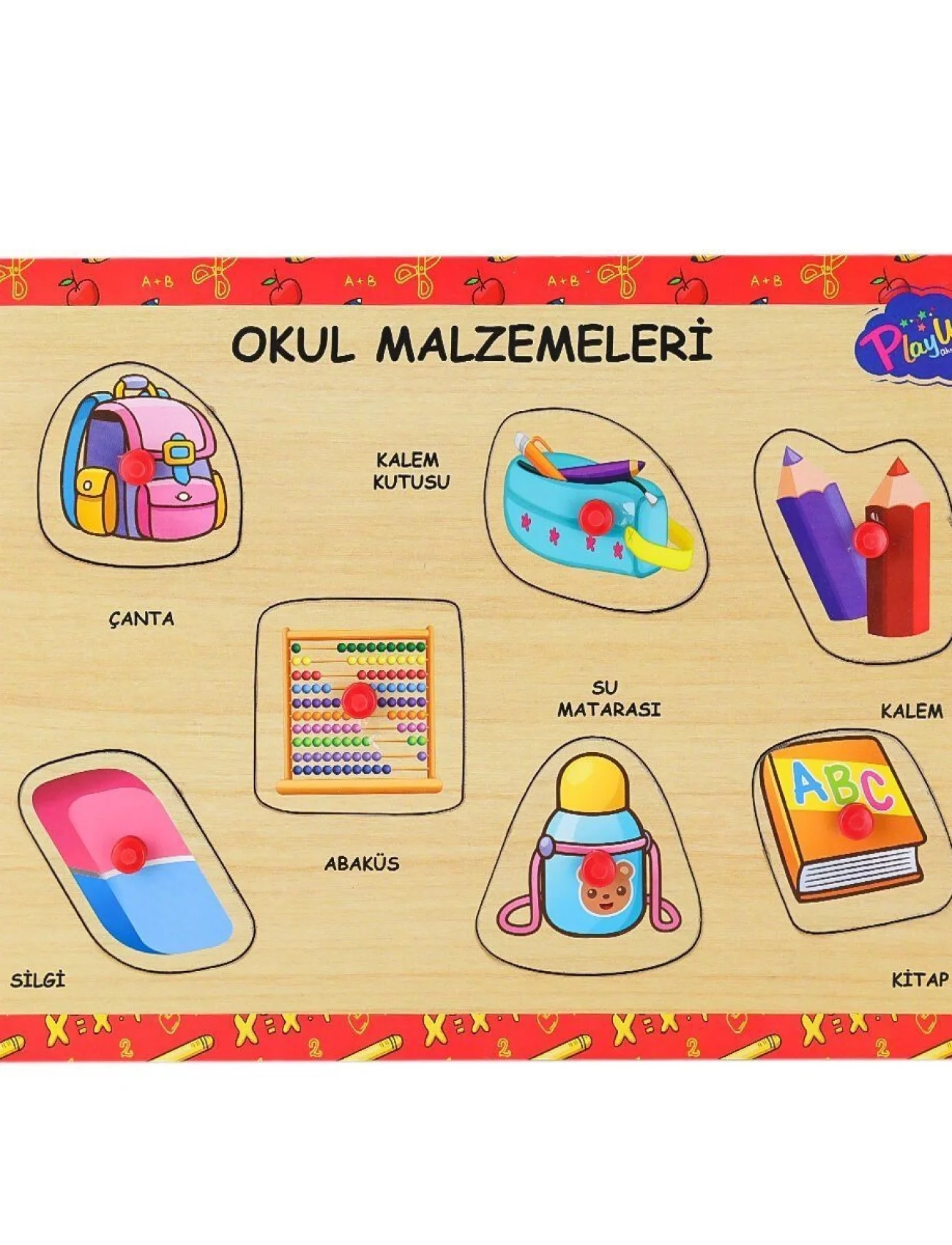 ONY-196-197 Ahşap Tutmalı Okul Malzemeleri -Onyıl Oyuncak