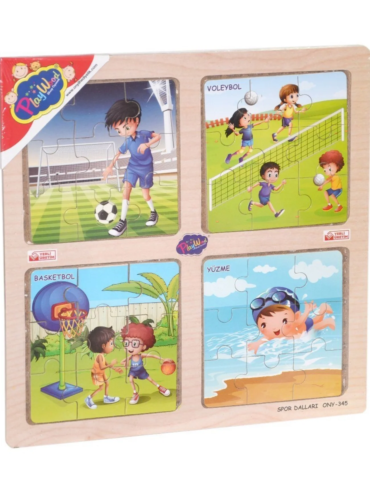 ONY-343/344/345/346 Ahşap Eğitici 4lü Puzzle -Onyıl