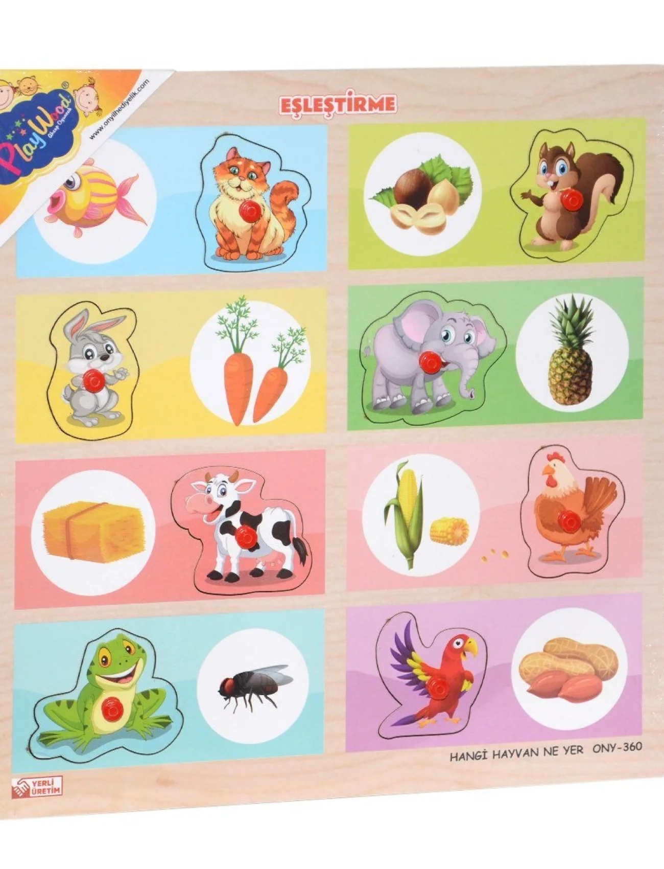 ONY-360-361 Onyıl, Ahşap Tutmalı Eşleştirme - Hangi Hayvan Ne Yer