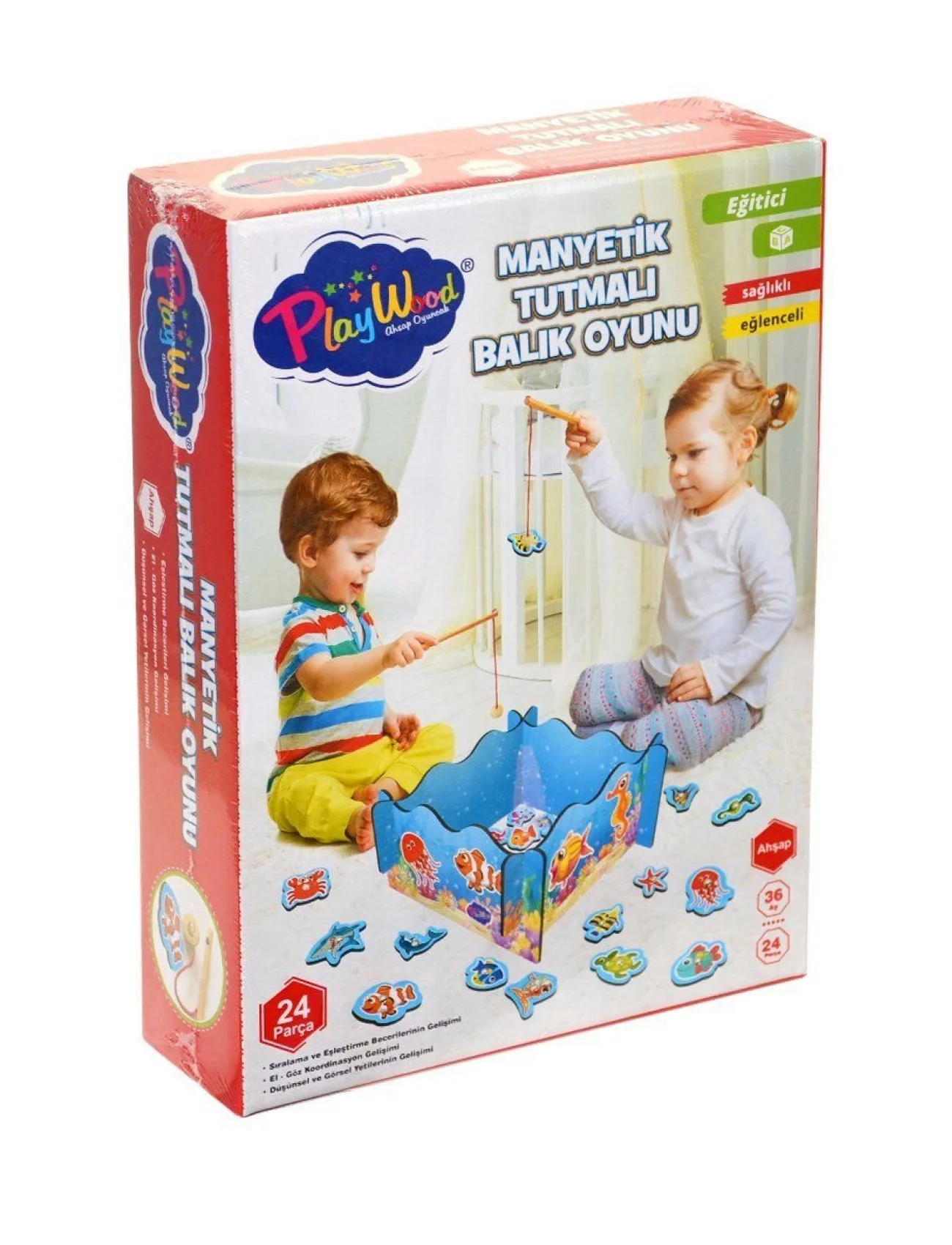 ONY-381 Onyıl, Ahşap, Manyetik Tutmalı Balık Oyunu