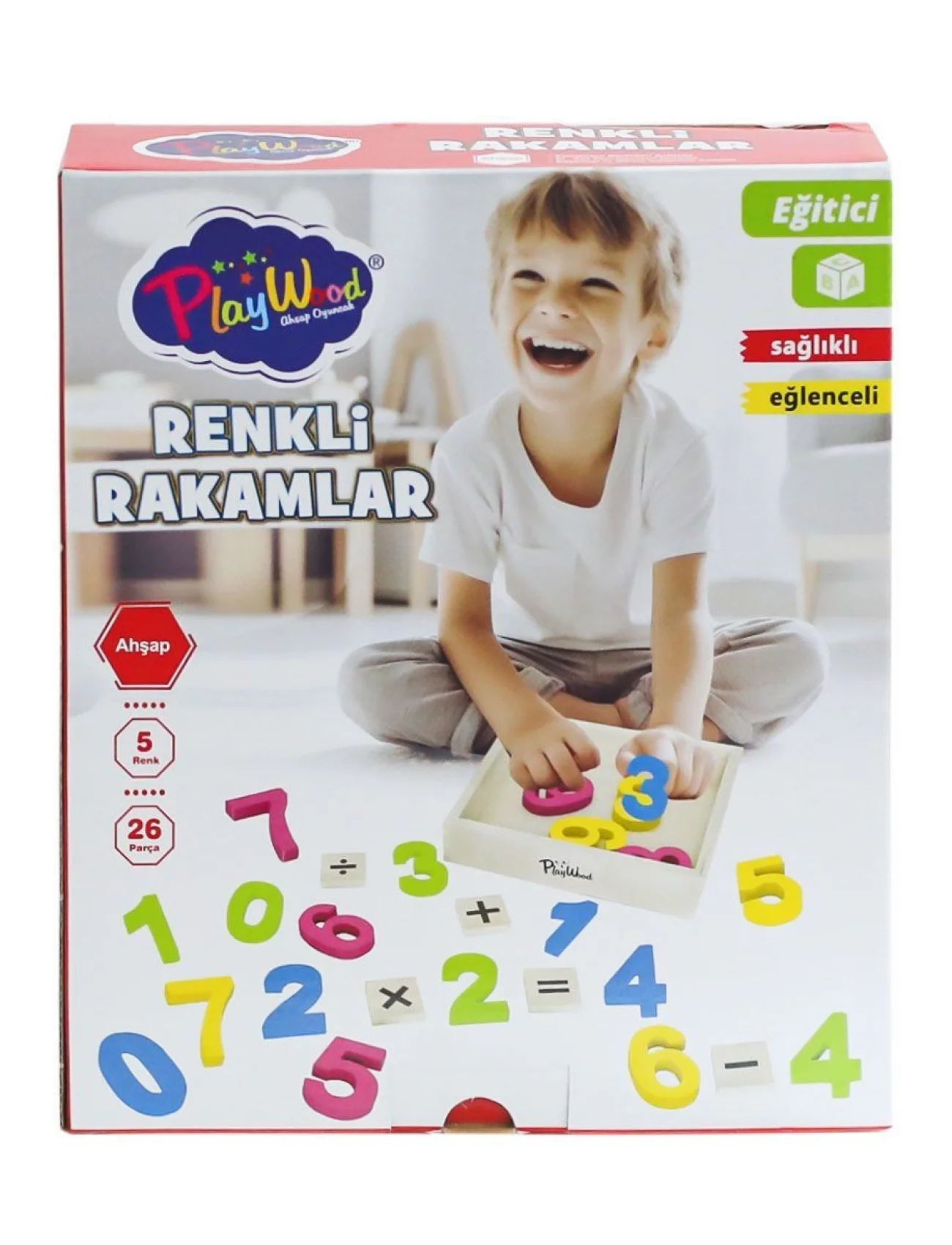 ONY-401 Ahşap Renkli Rakamlar 26 Parça -Onyıl Oyuncak