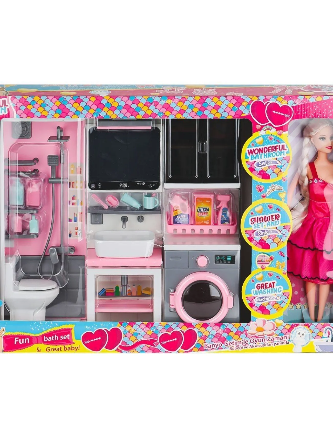 OYD-02393 Bebek ile Banyo Seti Oyun Zamanı -Oydaş Oyuncak