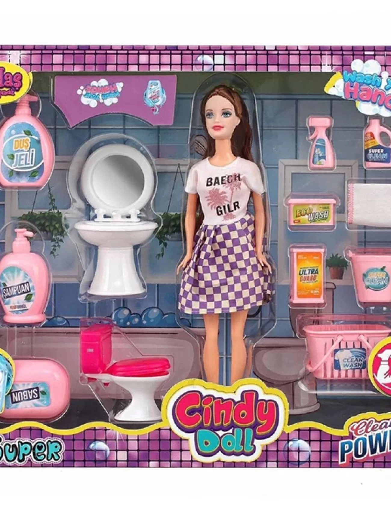 Oydaş Cindy Doll Lavabo & Temizlik Set Bebek 2452