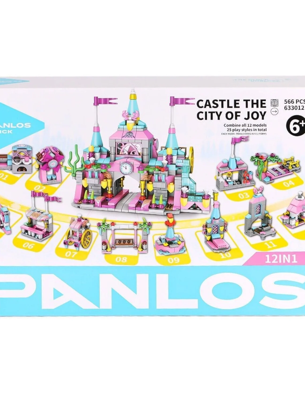 P633012 PANLOS Brick - Eğlence Şehri Kalesi 12si 1 arada - 556 Parça Yapım Seti
